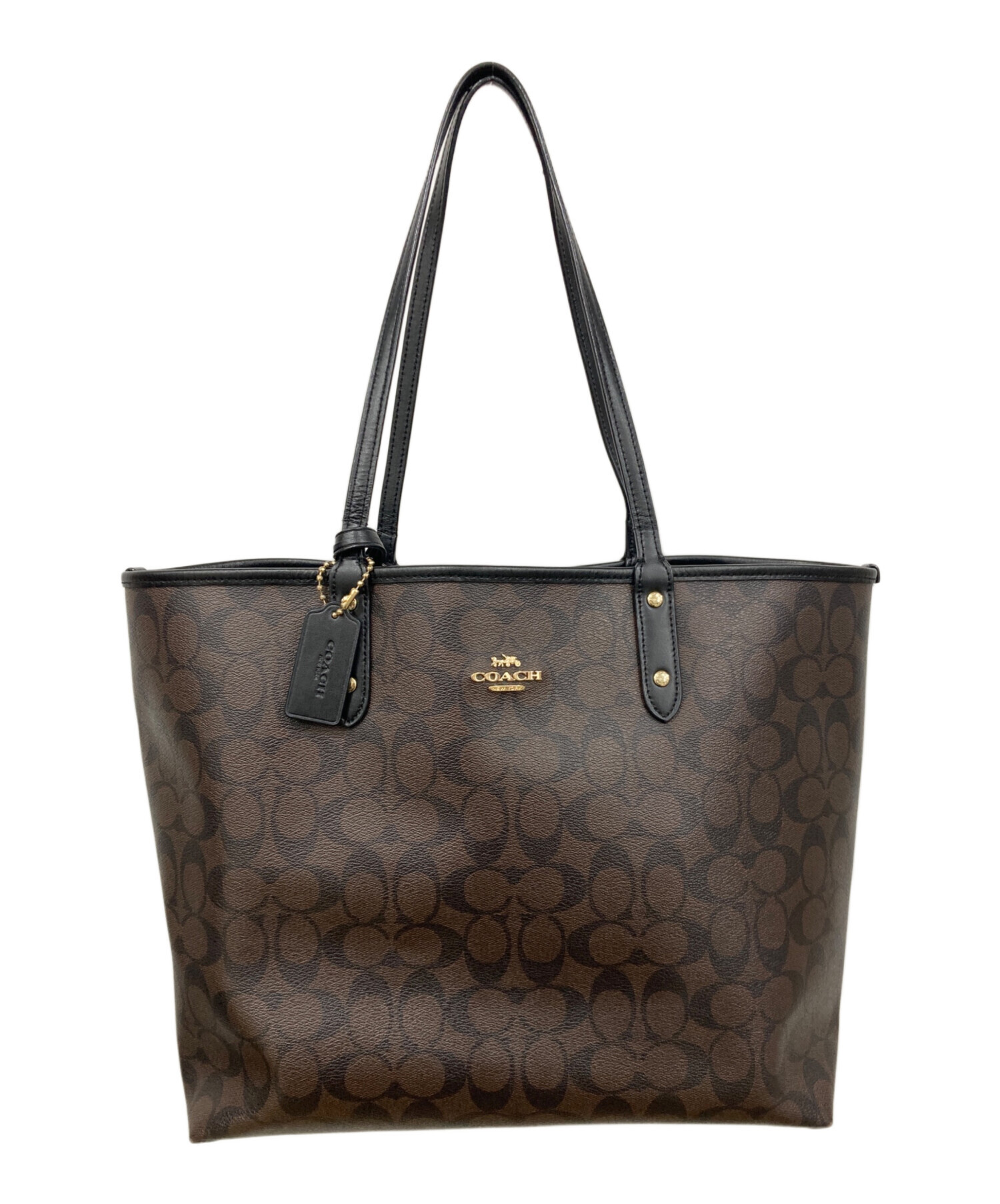 COACH ダークブラウン トートバッグ 中古・古着通販COACH (コーチ 