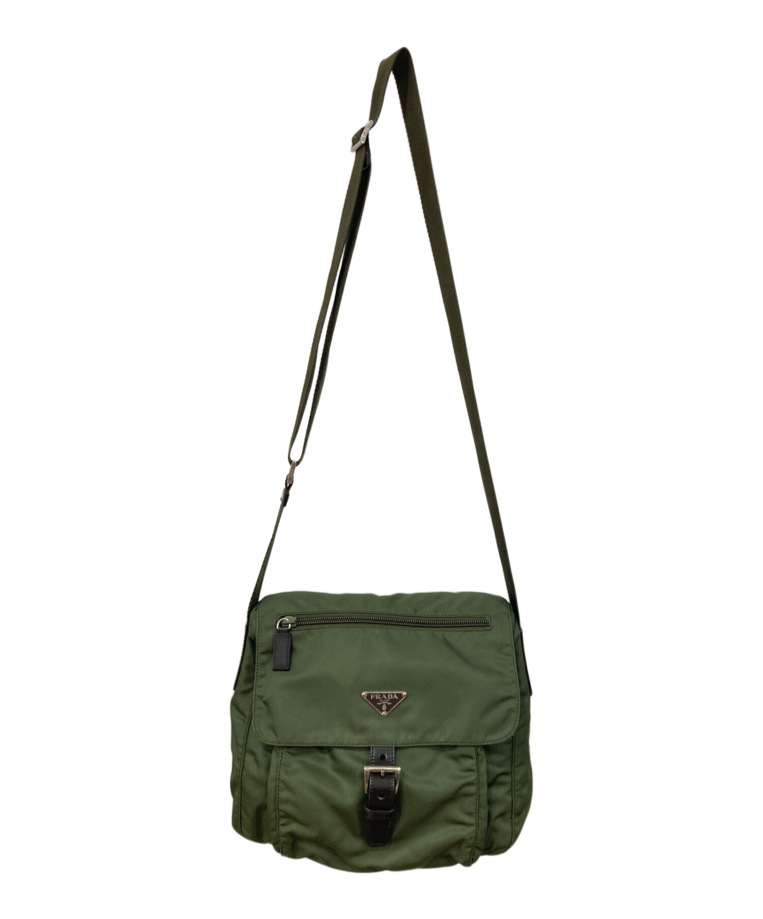 PRADA　ショルダーバッグ 中古・古着通販】PRADA (プラダ) ショルダーバッグ カーキ｜ブランド
