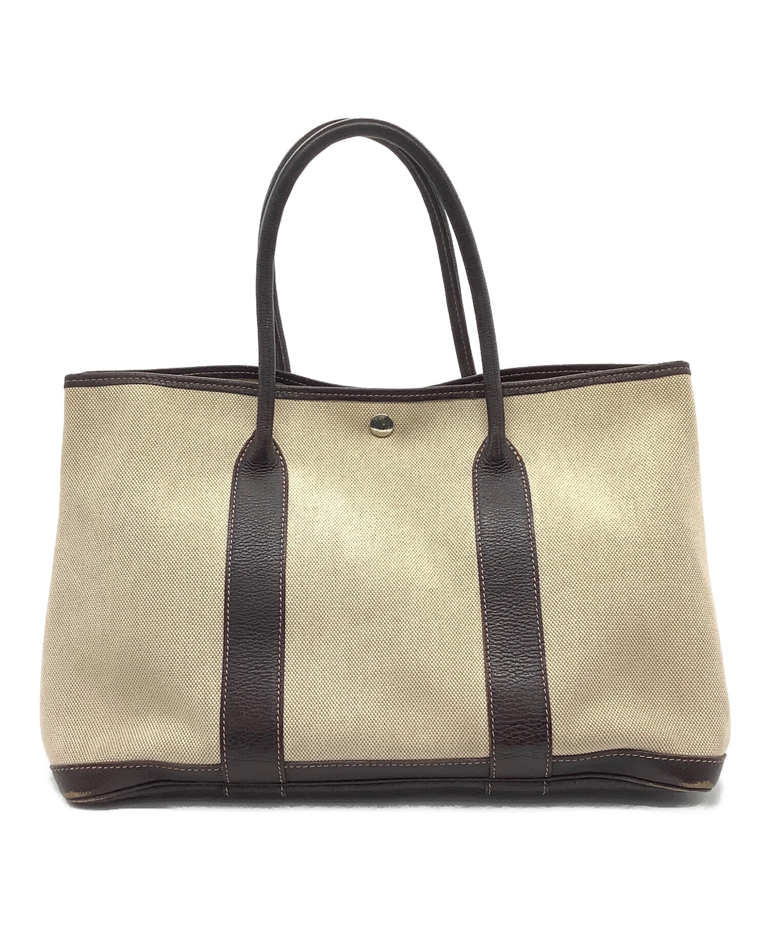 中古・古着通販】HERMES (エルメス) トートバッグ ベージュ×ブラウン 