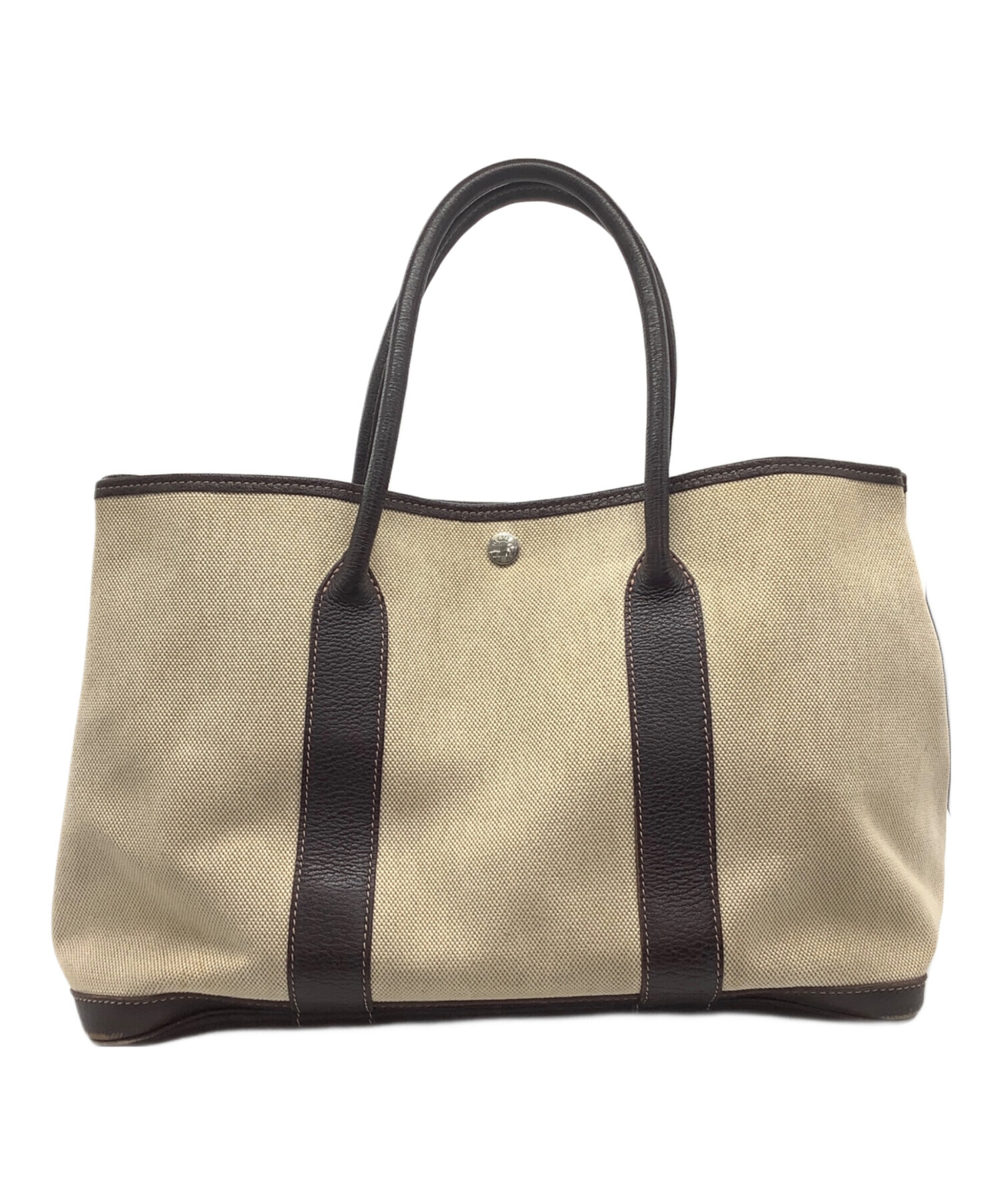 中古・古着通販】HERMES (エルメス) トートバッグ ベージュ×ブラウン 