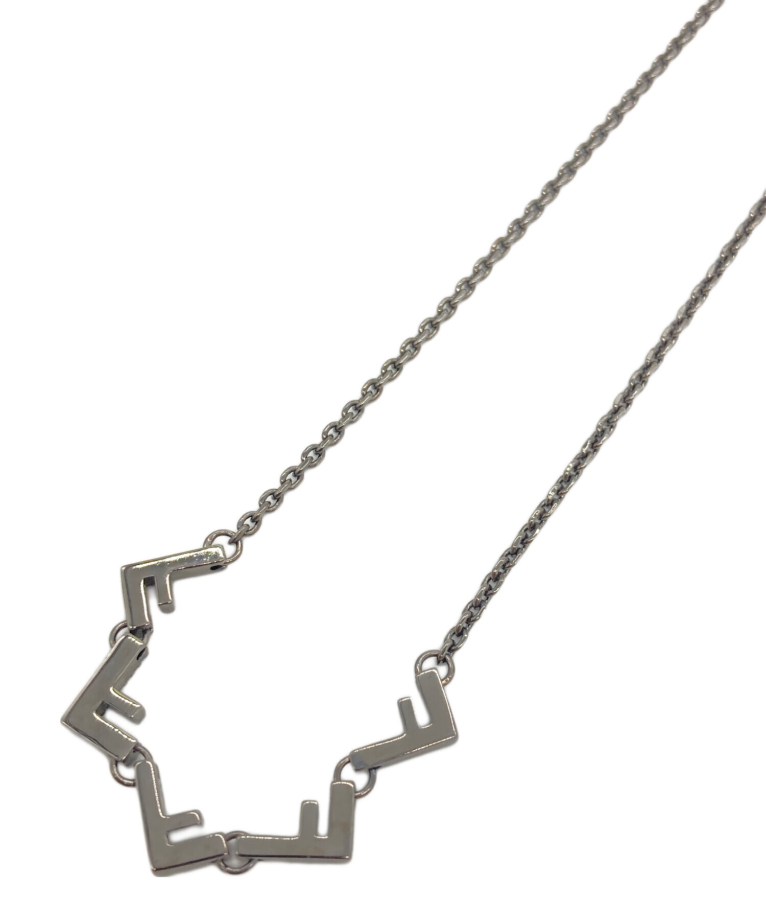 フェンディ ファイブネックレス シルバー 中古・古着通販】FENDI (フェンディ) ファイブネックレス メタル