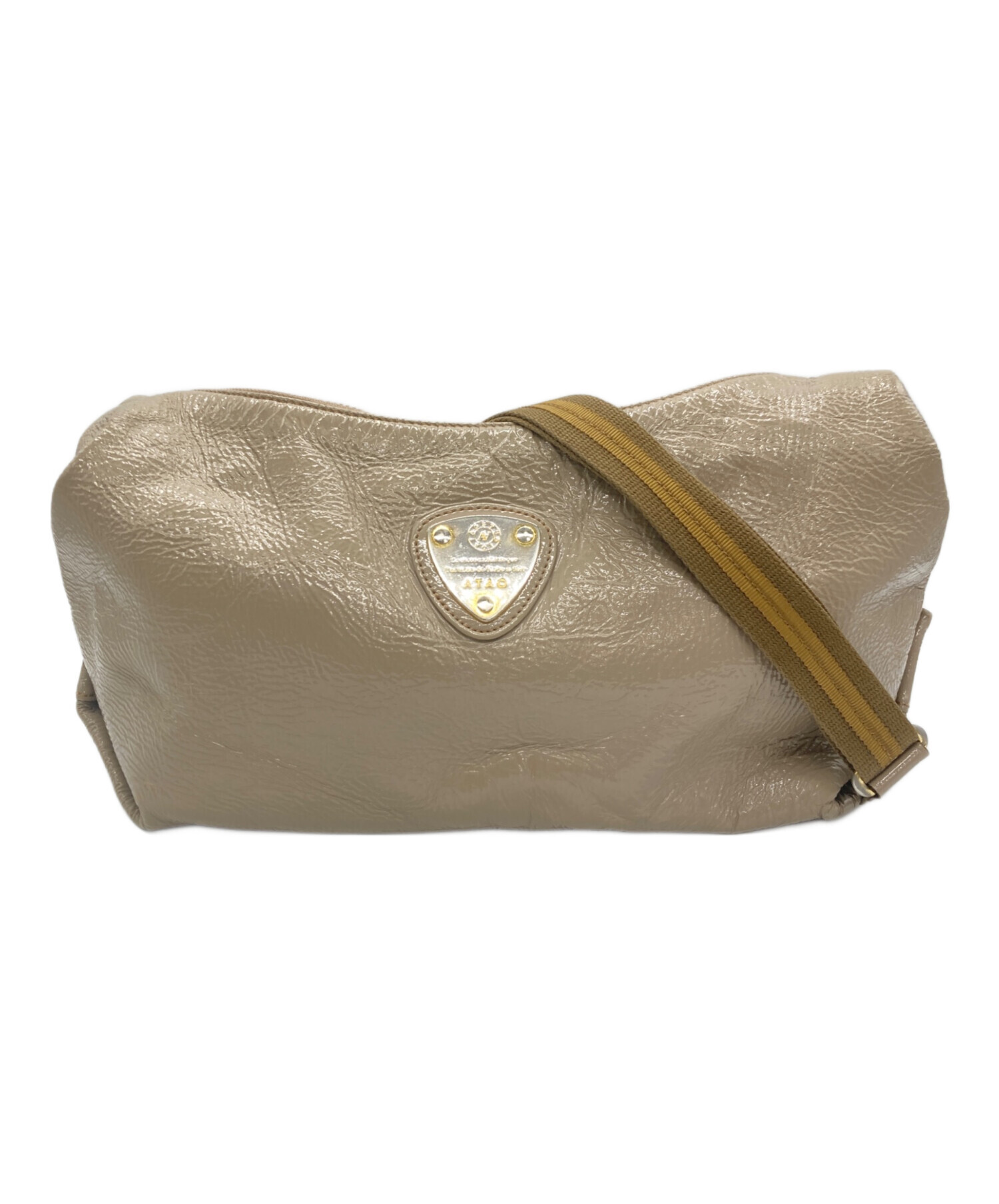 中古・古着通販】ATAO (アタオ) エナメルショルダーバッグ グレージュ