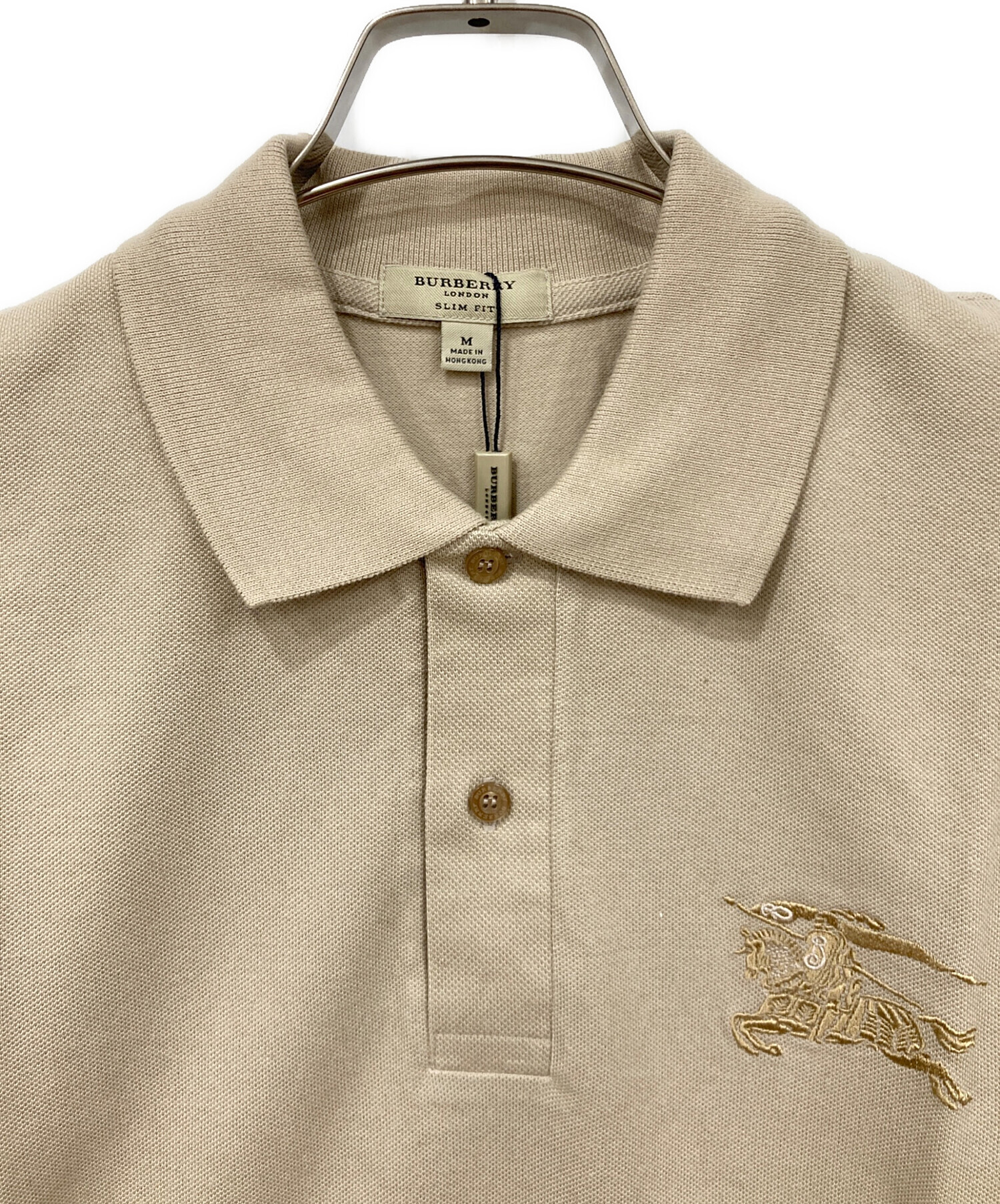 BURBERRY 長袖ポロシャツ M ベージュ BURBERRY ベージュ 長袖ポロシャツ 冬 秋コーデ ゴルフ - メルカリ