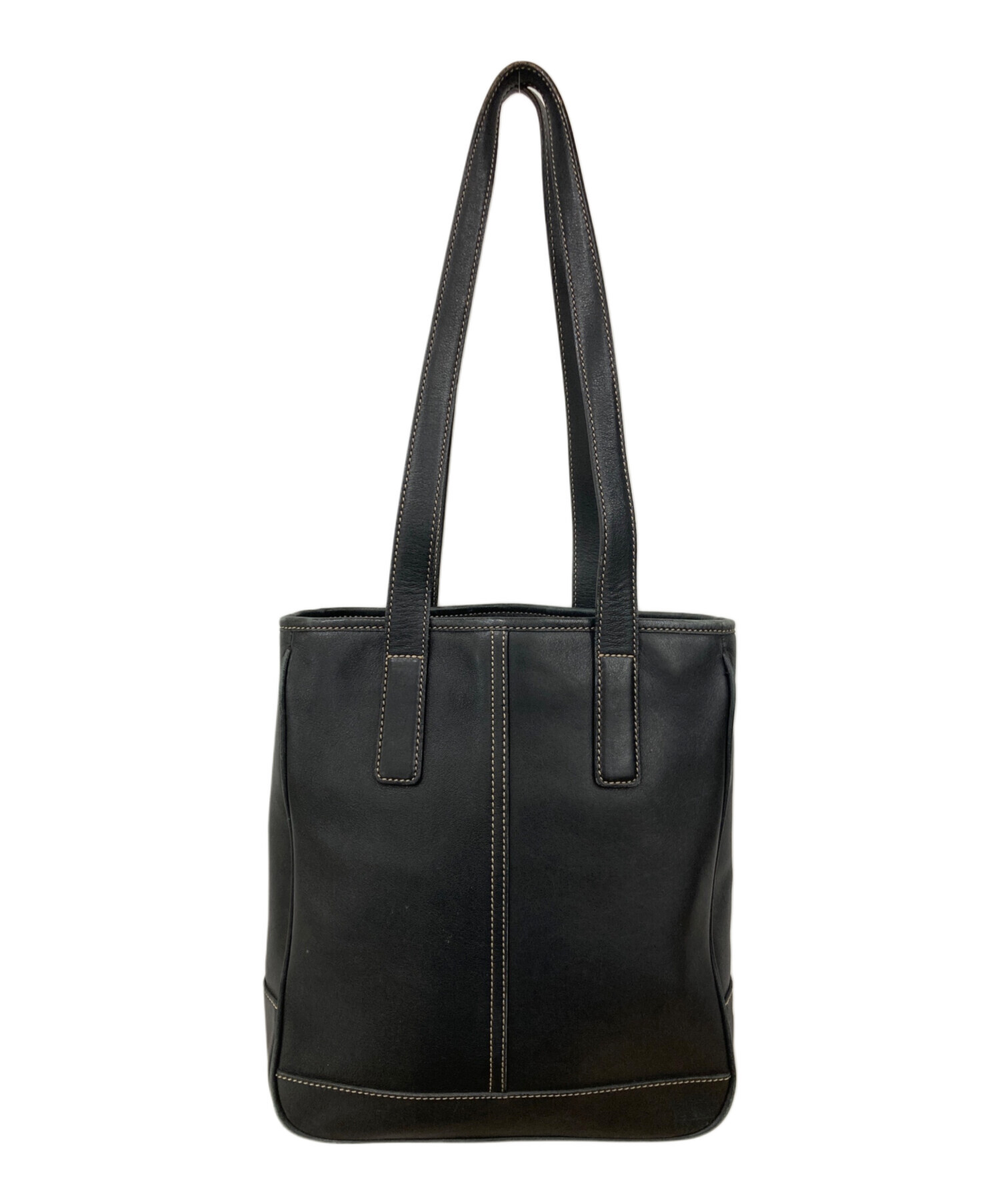 中古・古着通販】COACH (コーチ) レザートートバッグ ブラック 
