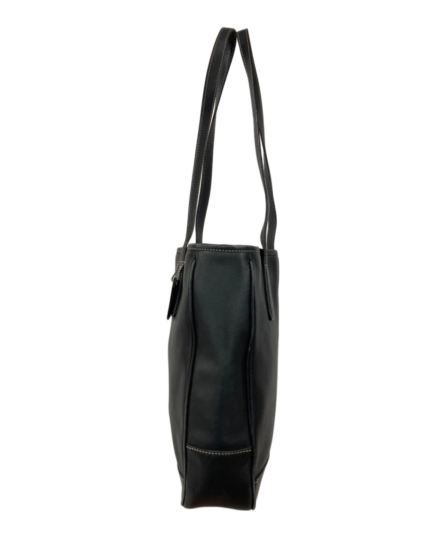 中古・古着通販】COACH (コーチ) レザートートバッグ ブラック