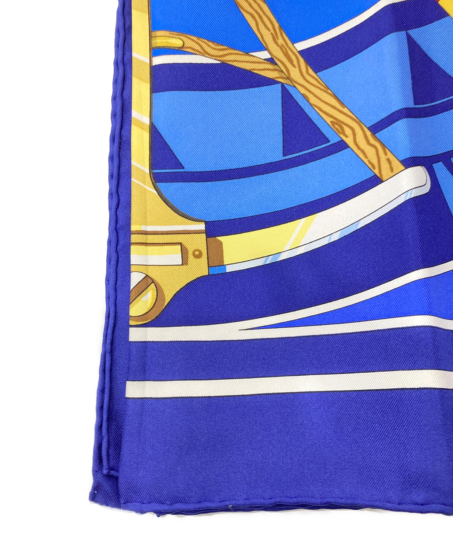 中古・古着通販】HERMES (エルメス) シルクスカーフ ブルー｜ブランド