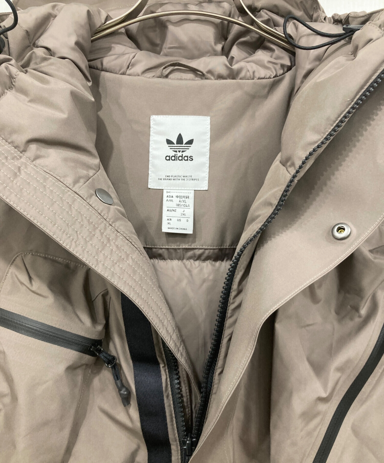 中古・古着通販】adidas (アディダス) ベンチコート ブラウン サイズ