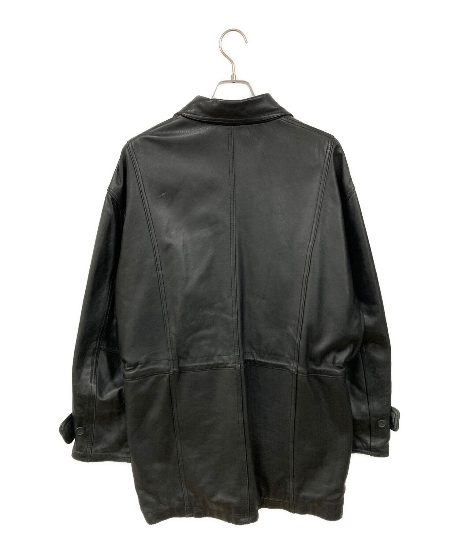 中古・古着通販】SOL (エスオーエル) ラムレザージャケット ブラック 