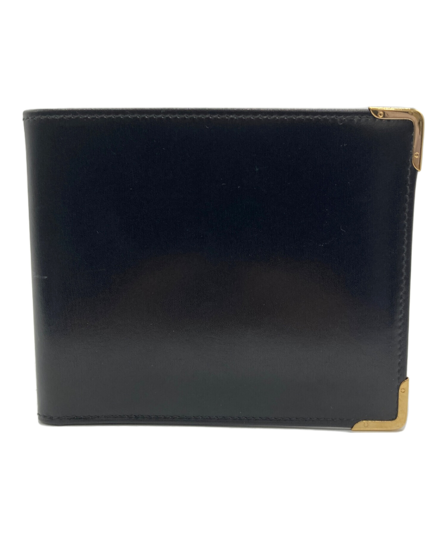 中古・古着通販】GUCCI (グッチ) 2つ折り札入れ ブラック×ゴールド