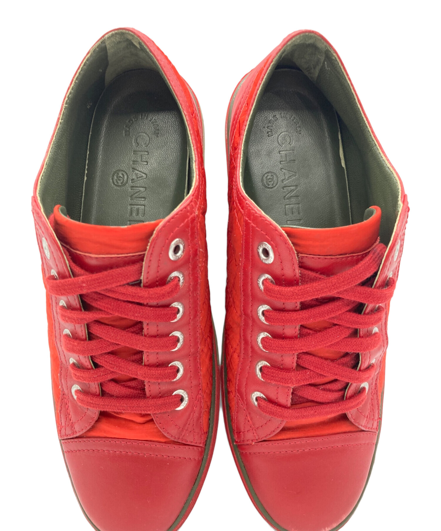 中古・古着通販】CHANEL (シャネル) スニーカー レッド サイズ:SIZE 37