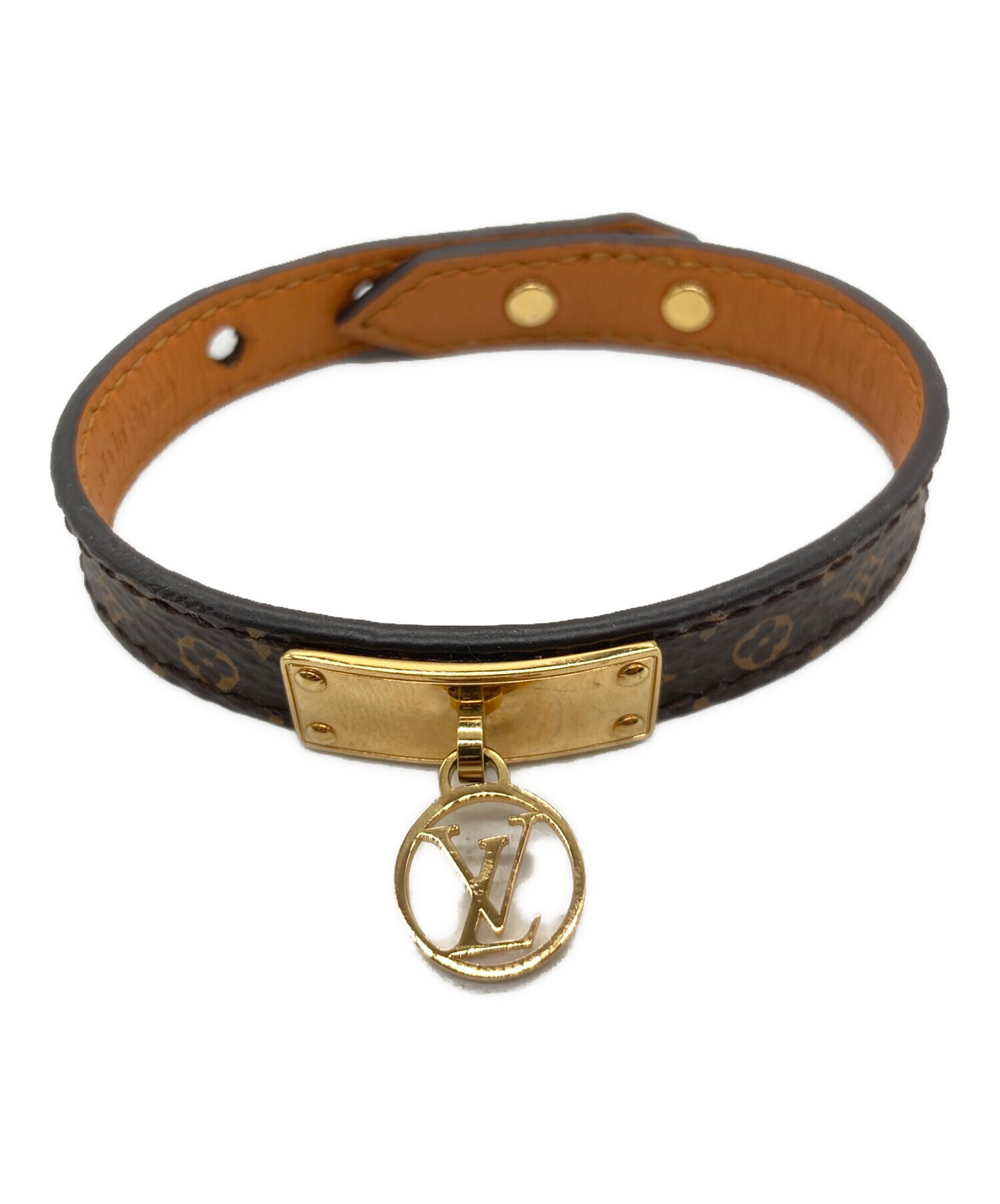 【中古美品】ルイ・ヴィトン ブラスレ セリュールM92750バングル 黒革 中古・古着通販】LOUIS VUITTON (ルイ ヴィトン) ブラスレ・ロゴマニア