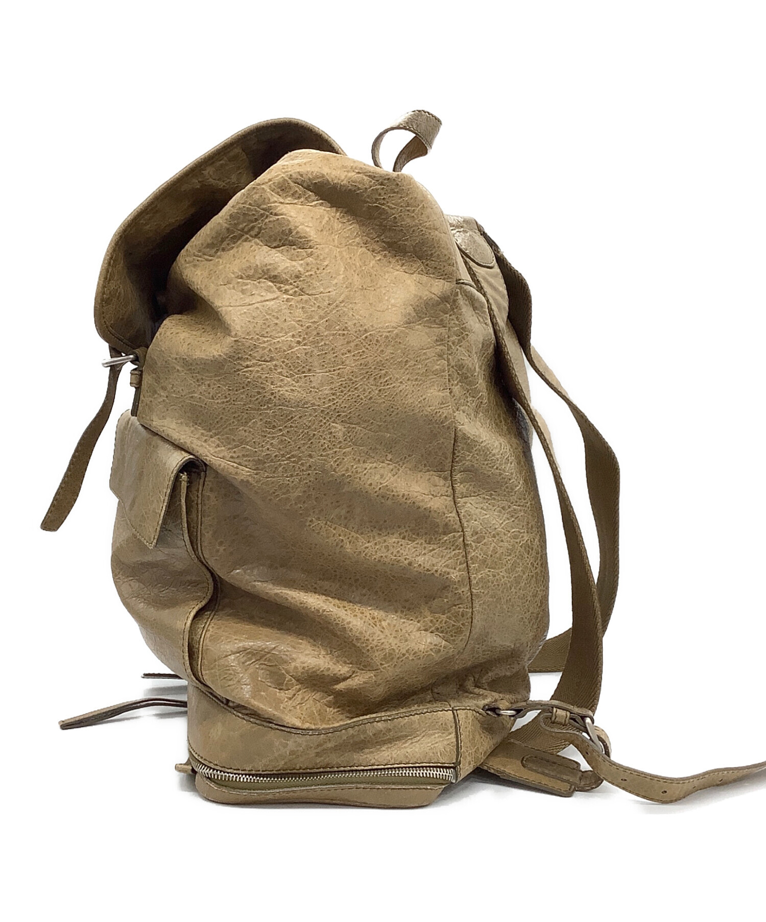 中古・古着通販】BALENCIAGA (バレンシアガ) レザーリュック ベージュ 