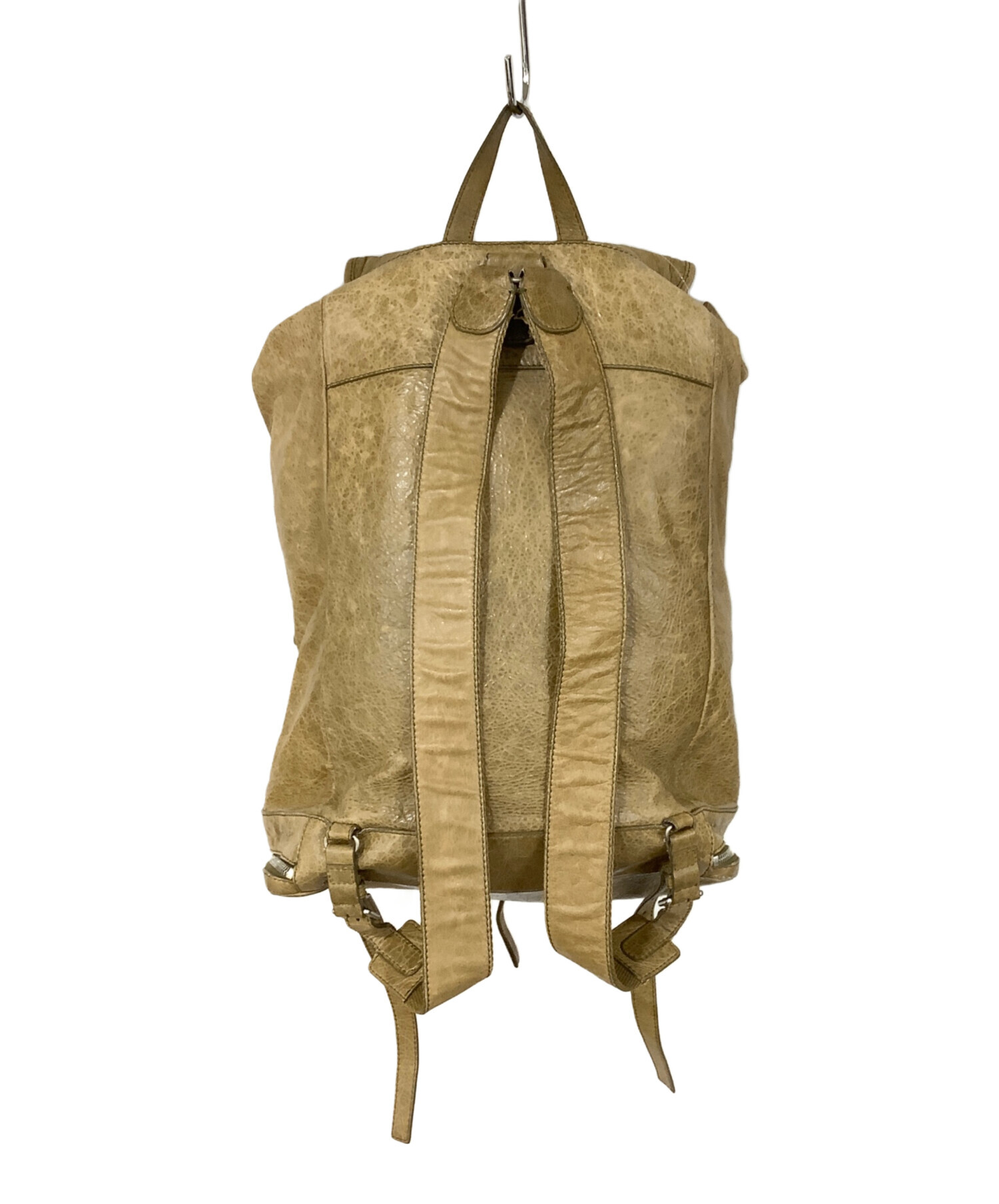 中古・古着通販】BALENCIAGA (バレンシアガ) レザーリュック ベージュ 