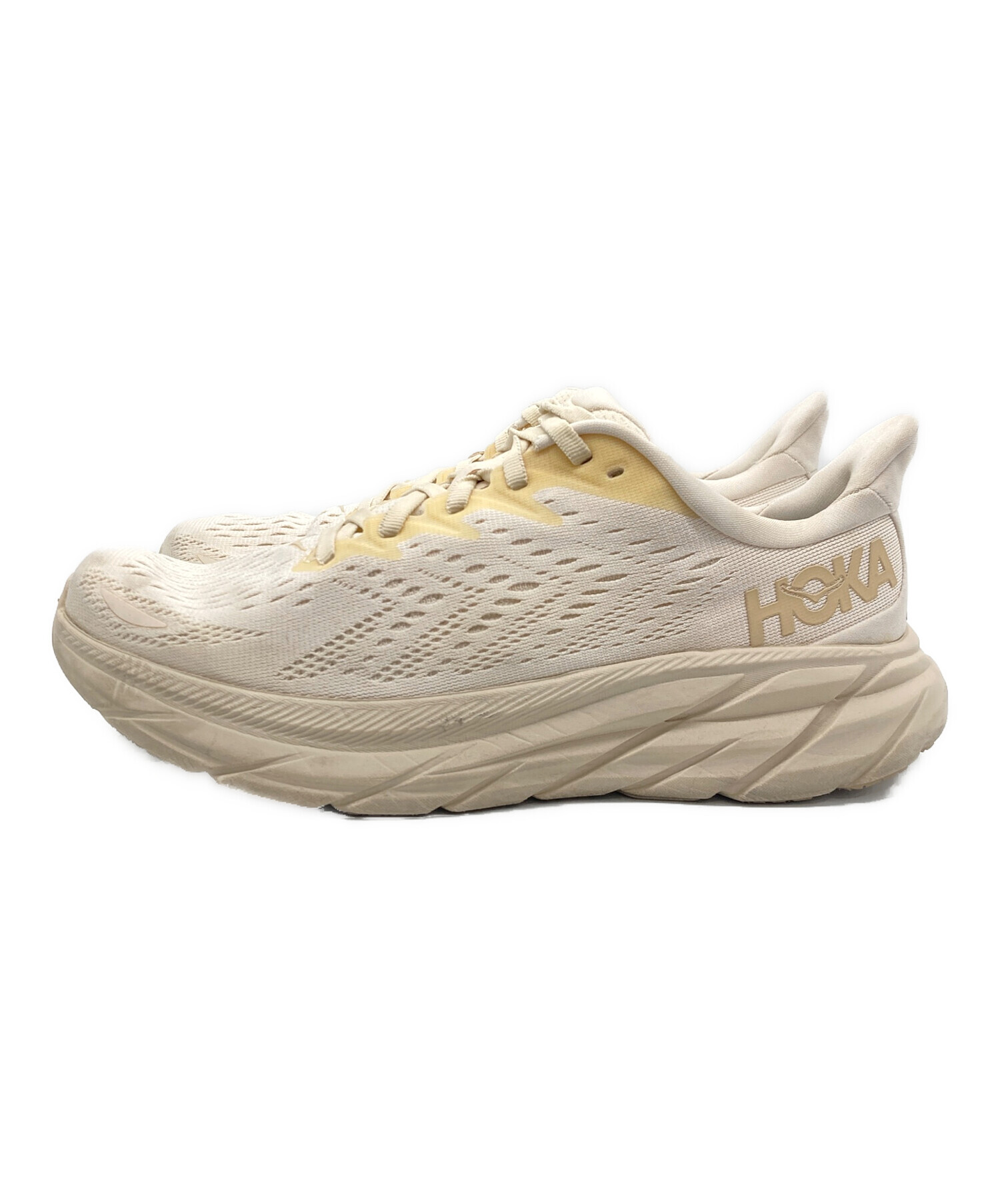 HOKA ONE ONE ホカオネオネ スニーカー 27cm ベージュ 【古着】【中古】【送料無料】 中古・古着通販】HOKA (ホカ) スニーカー ベージュ サイズ:25cm