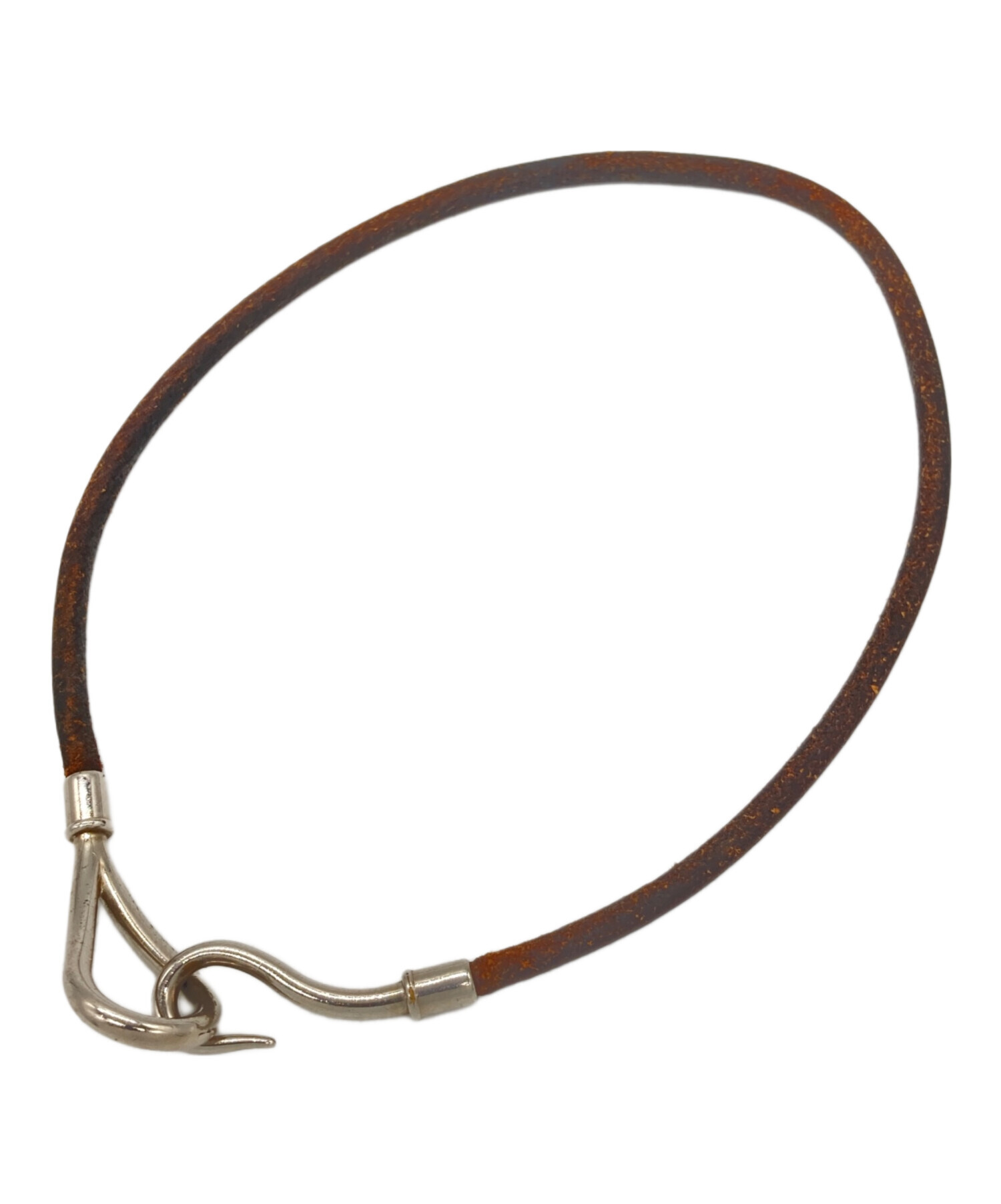 エルメス　チョーカー（中古、箱なし）値下げしました！ 中古・古着通販】HERMES (エルメス) レザーチョーカー キャラメル