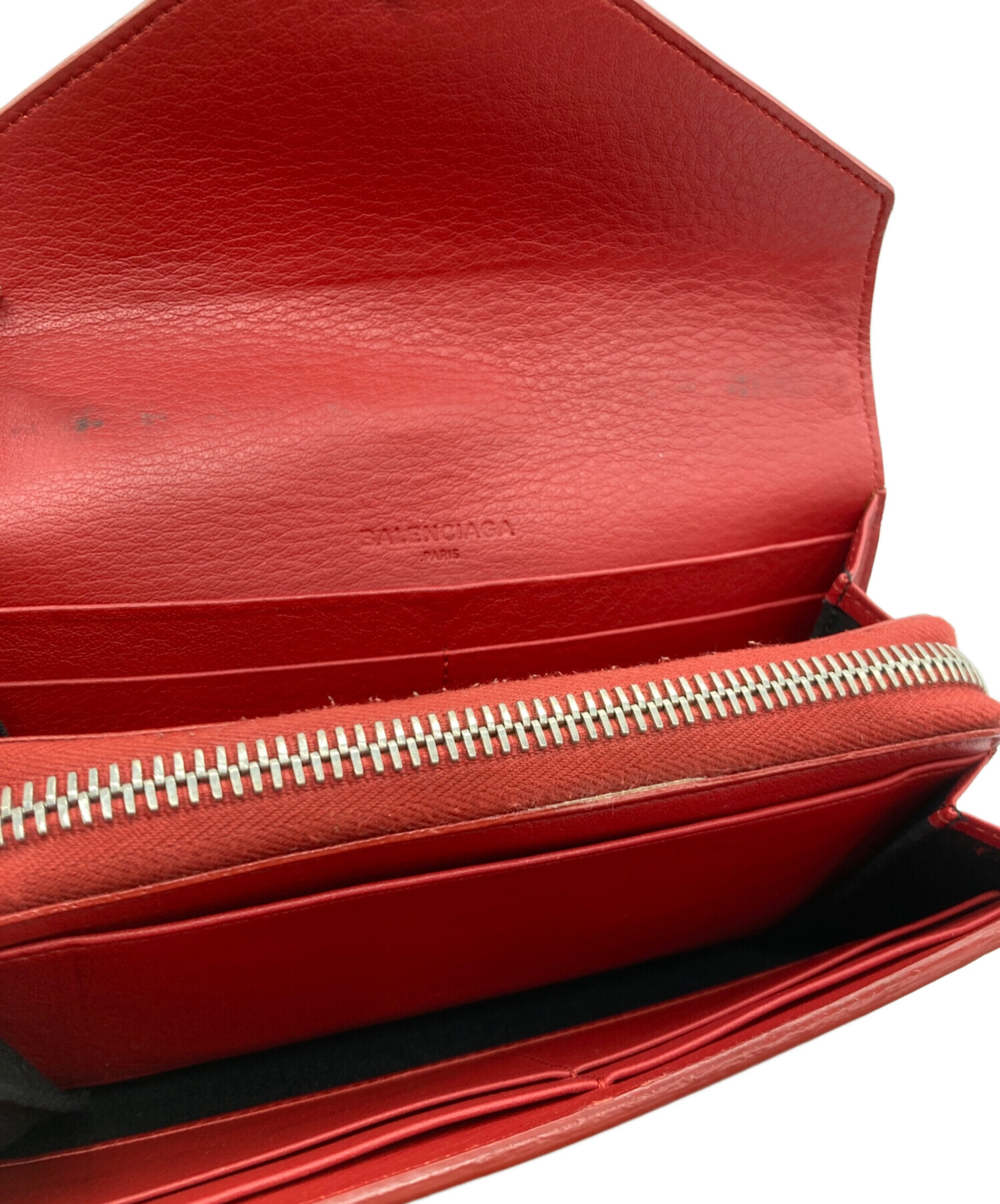 希少 バレンシアガ 財布 ケース 赤 レッド ヴィンテージ 中古・古着通販】BALENCIAGA (バレンシアガ) ペーパーマニージップ