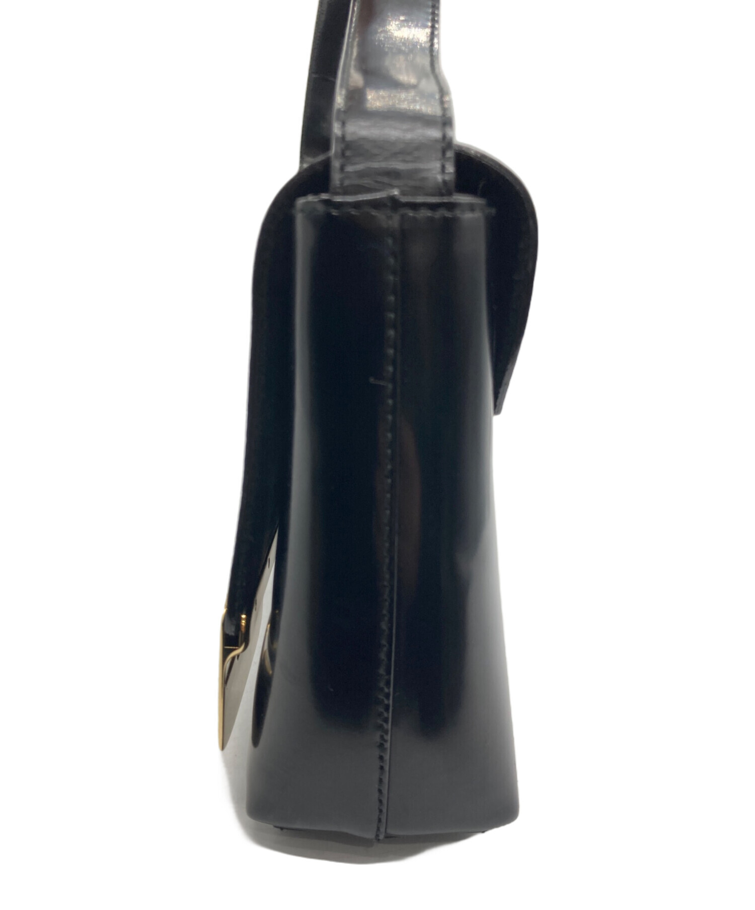 中古・古着通販】GUCCI (グッチ) エナメルショルダーポーチ ブラック 