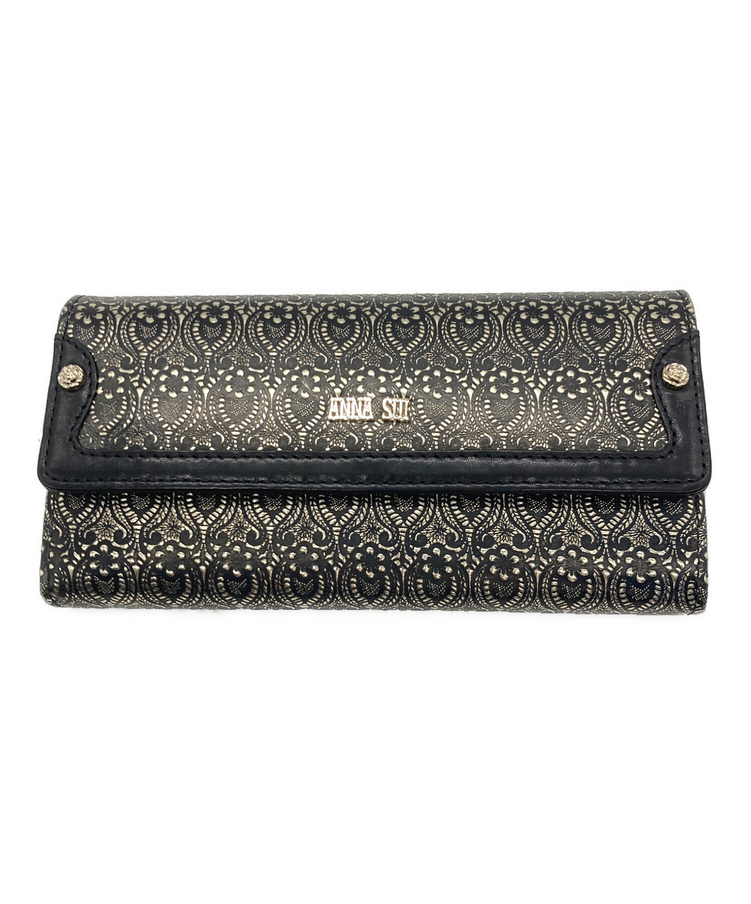 中古・古着通販】ANNA SUI (アナスイ) 長財布 ブラック×ゴールド