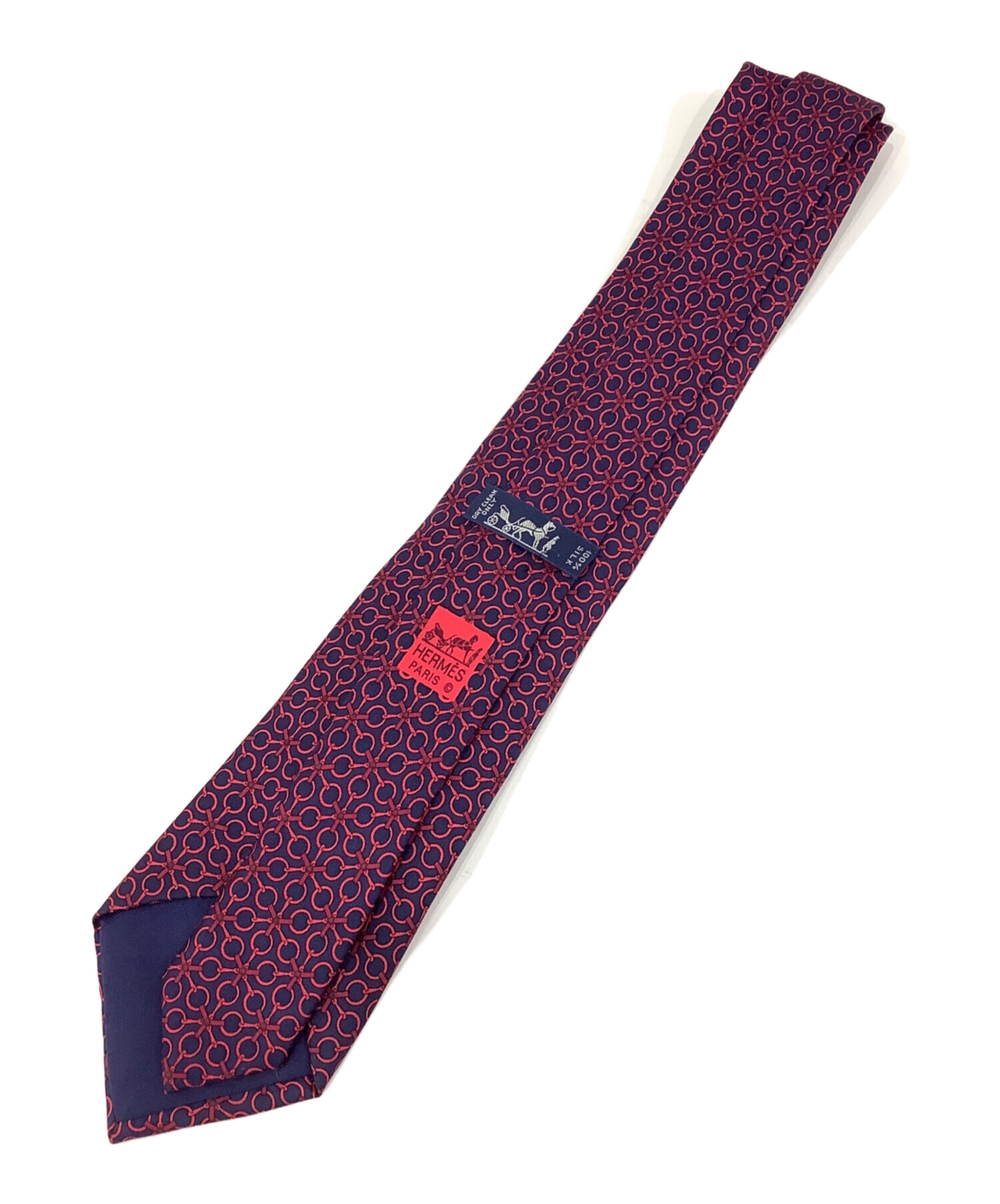 中古・古着通販】HERMES (エルメス) ネクタイ ネイビー×レッド サイズ