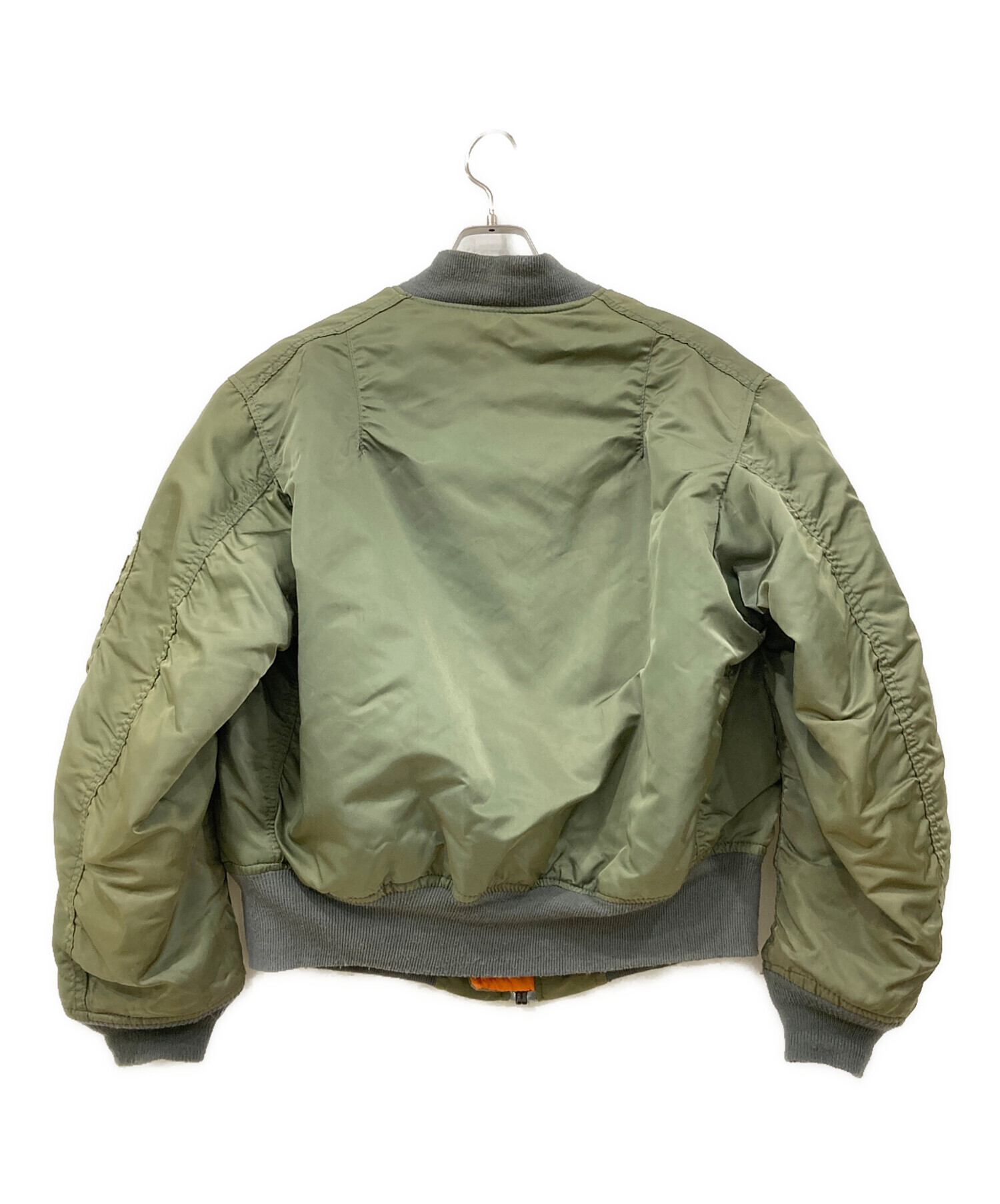 中古・古着通販】ALPHA (アルファ) MA-1ジャケット カーキ×オレンジ