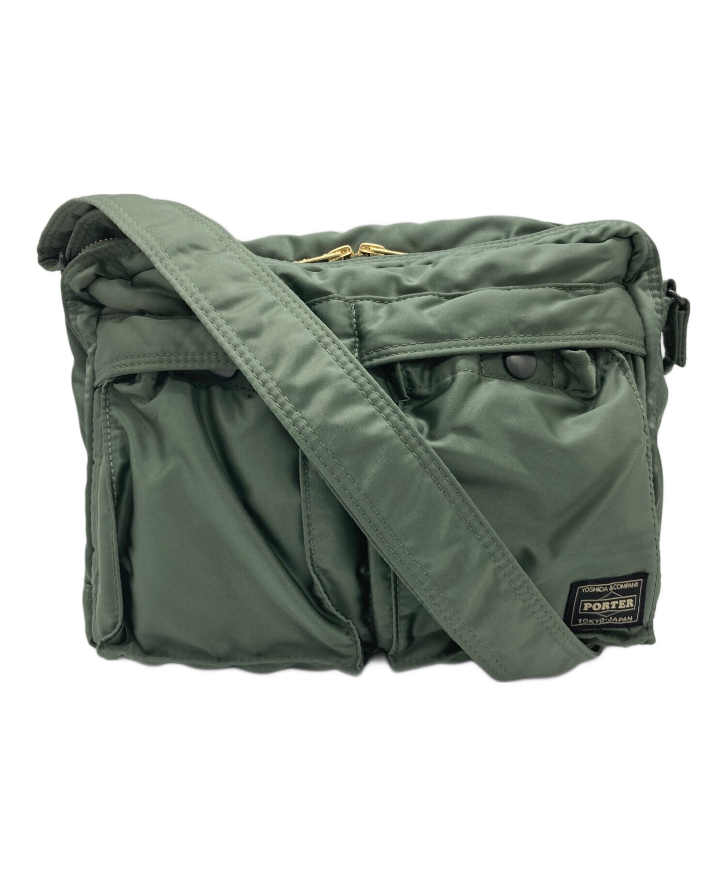 希少 廃盤 セージグリーン PORTER ボディバッグ ショルダー 中古・古着通販】PORTER (ポーター) SLING BAG W zip(L) セージ