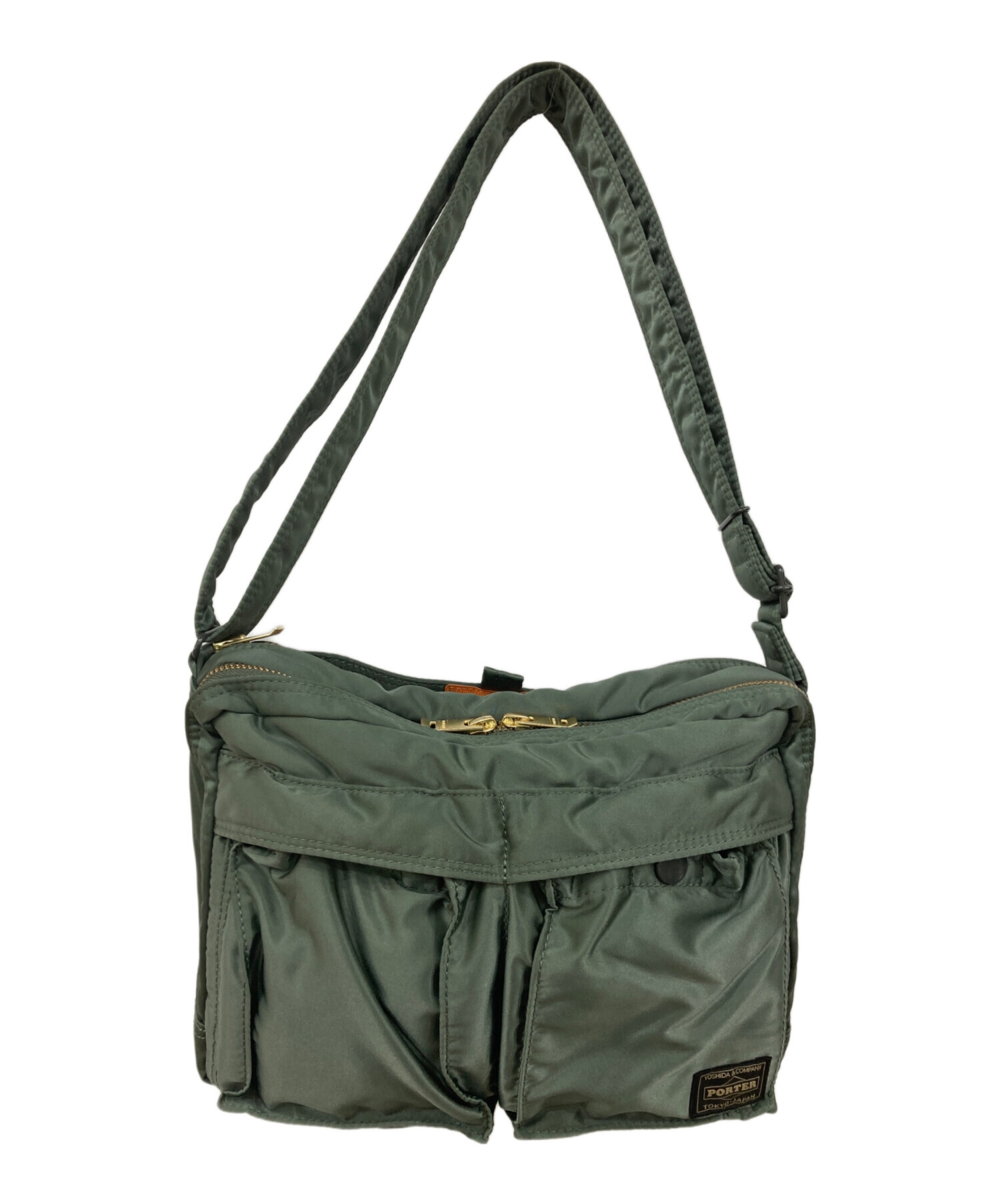 希少 廃盤 セージグリーン PORTER ボディバッグ ショルダー 中古・古着通販】PORTER (ポーター) SLING BAG W zip(L) セージ