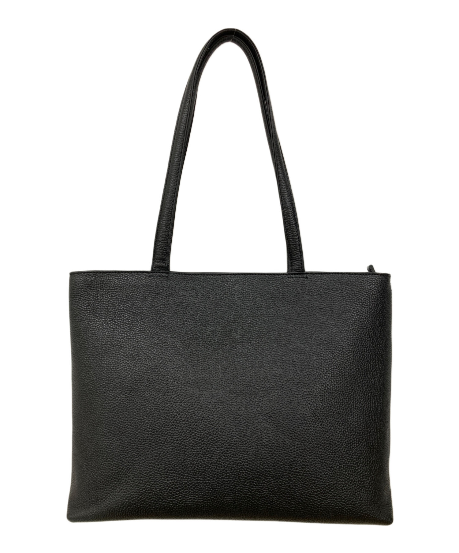 【美品】hushtug ハッシュタグ　レザートートバッグ　ブラック 中古・古着通販】HushTug (ハッシュタグ) レザートートバッグ ブラック