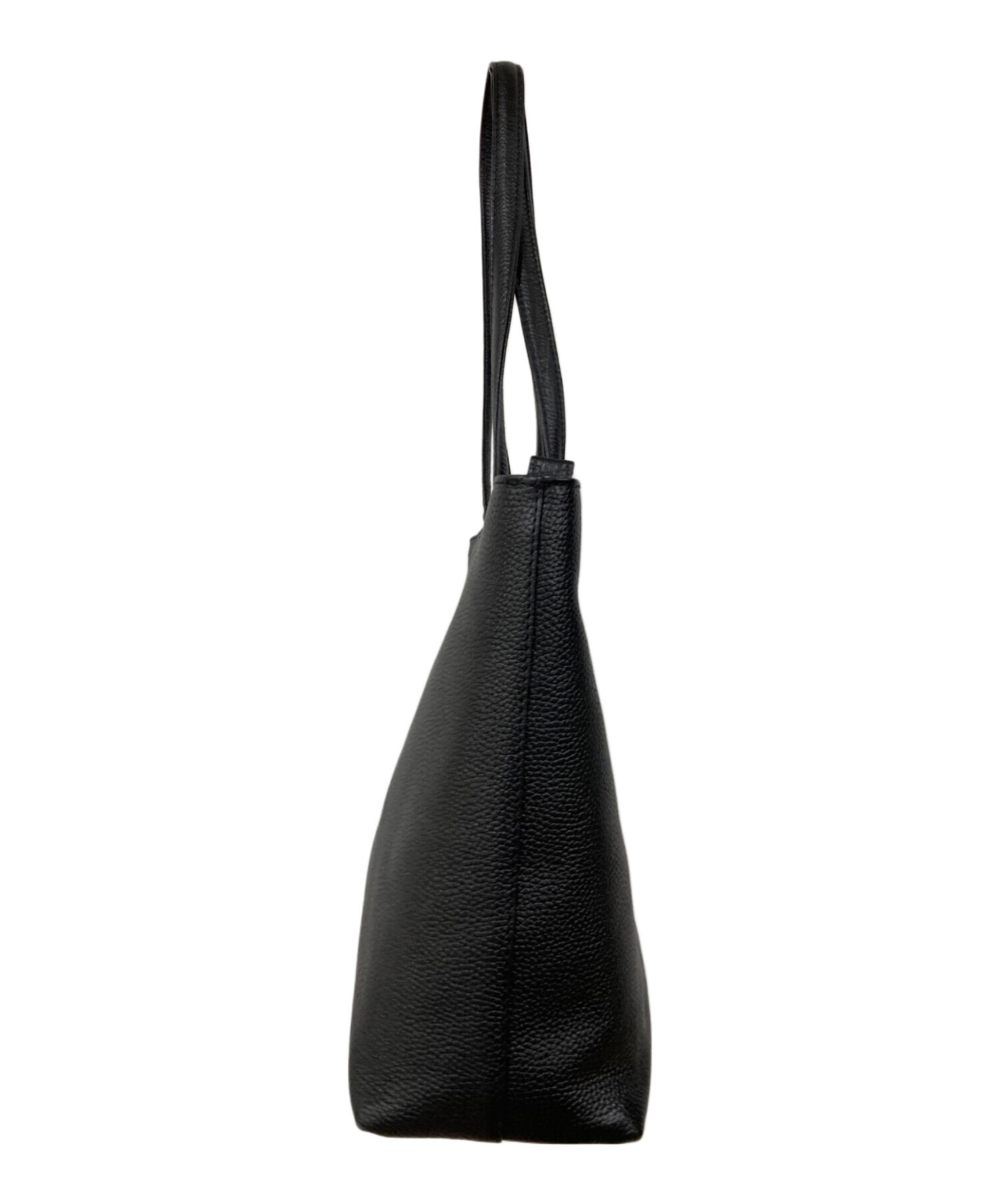 【美品】hushtug ハッシュタグ　レザートートバッグ　ブラック HushTugのレザートート ブラック🩶🪽 流行に左右されない、ミニマルな