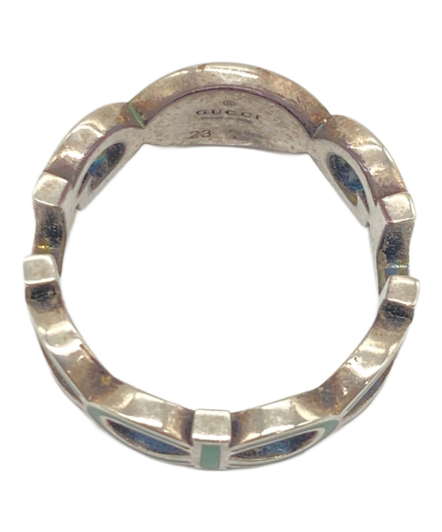 中古・古着通販】GUCCI (グッチ) インターロッキングエナメルリング 