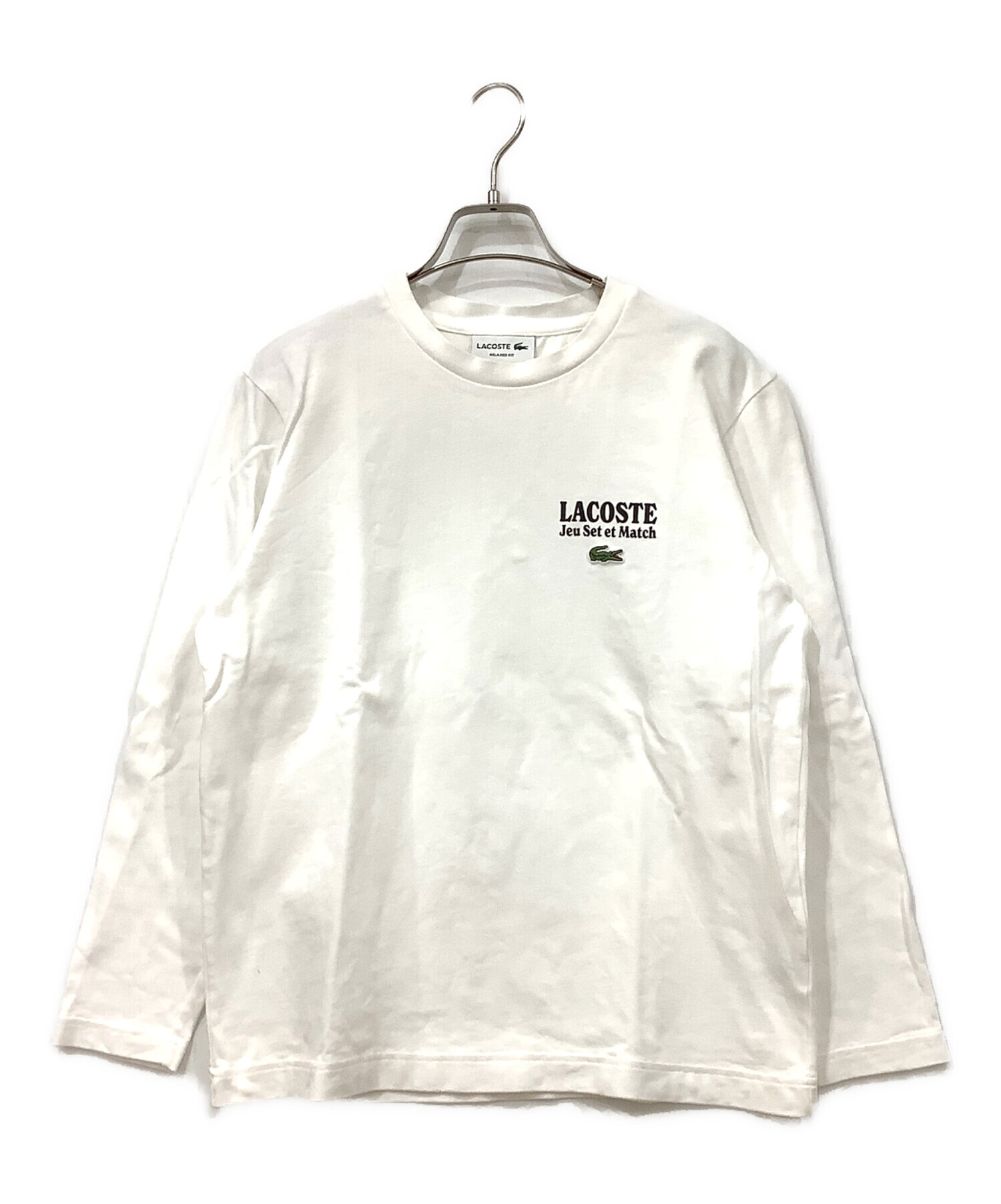 中古・古着通販】LACOSTE (ラコステ) 長袖カットソー ホワイト サイズ 