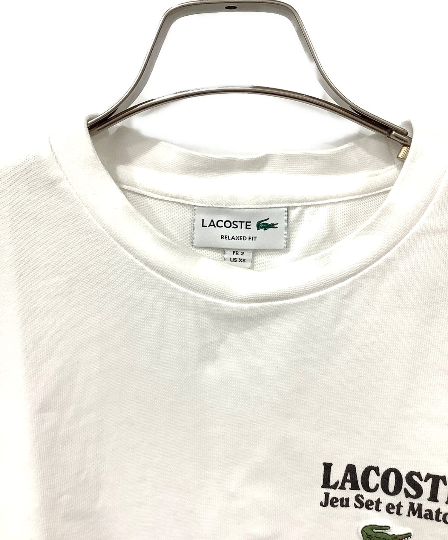 中古・古着通販】LACOSTE (ラコステ) 長袖カットソー ホワイト サイズ 