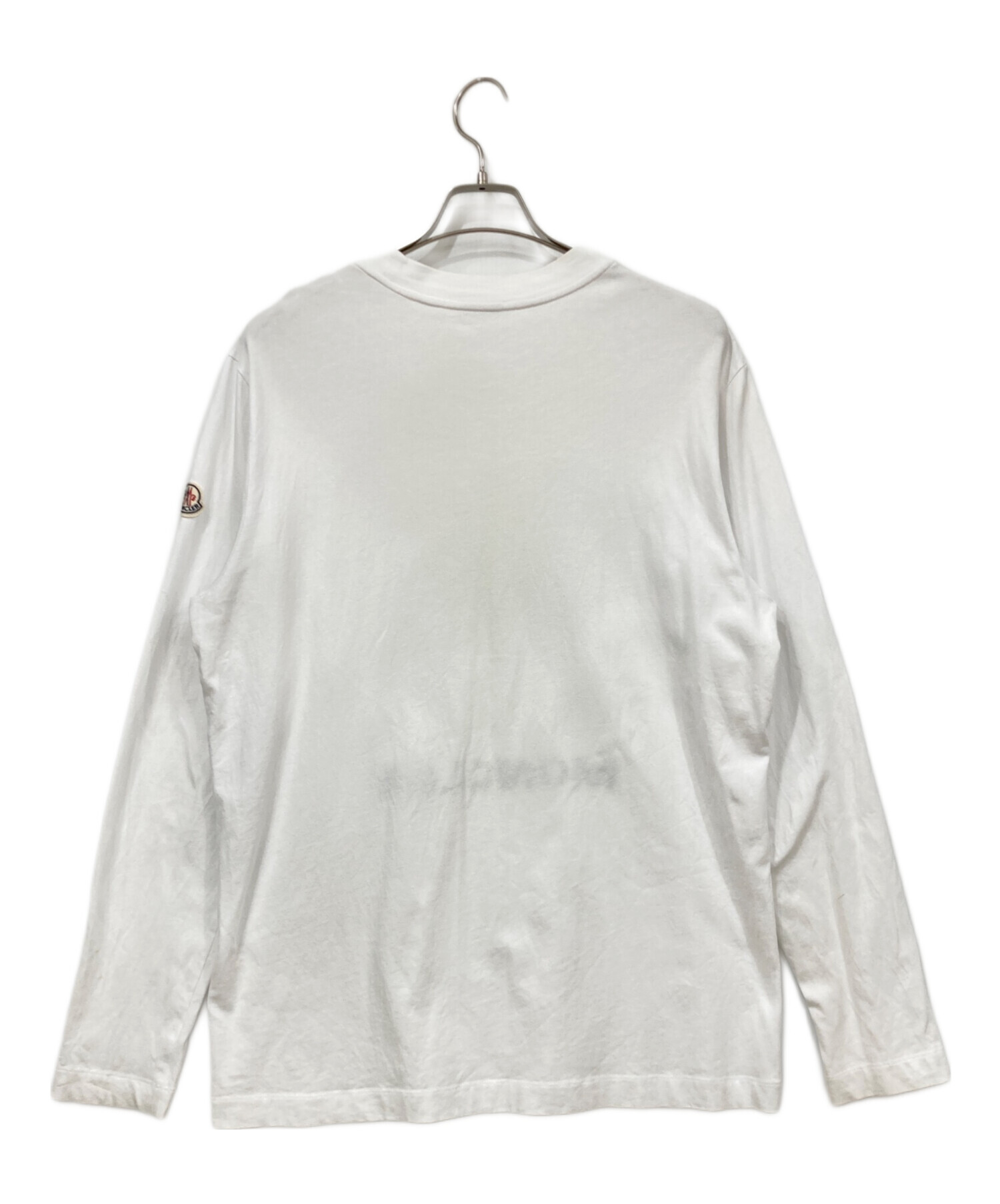 モンクレール　ホワイト長袖カットソー 中古・古着通販】MONCLER (モンクレール) 長袖カットソー ホワイト