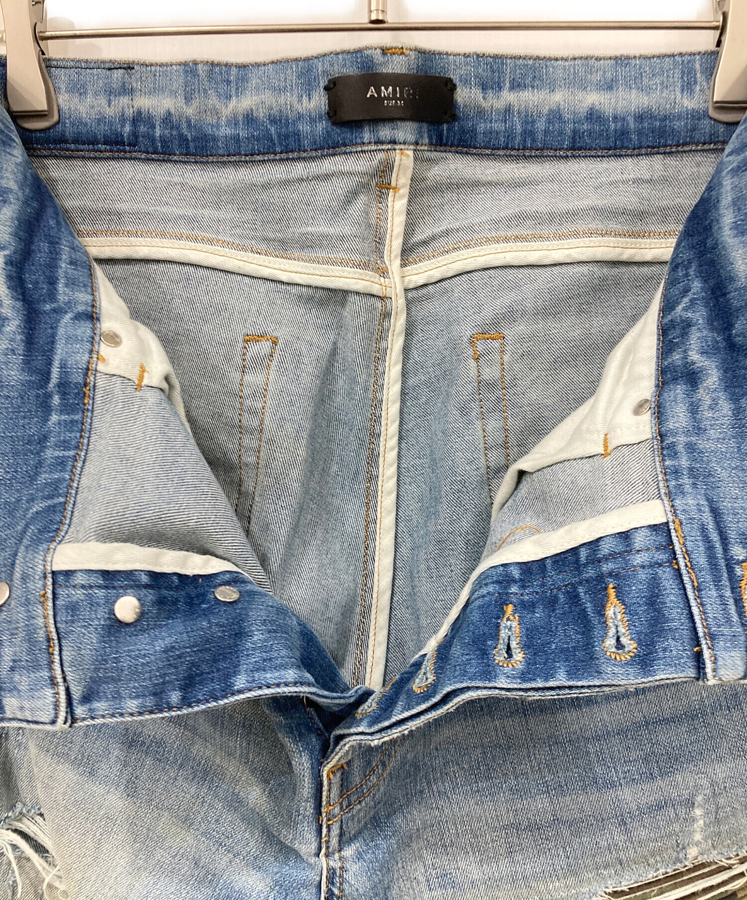 中古・古着通販】AMIRI (アミリ) ダメージデニムパンツ ブルー サイズ