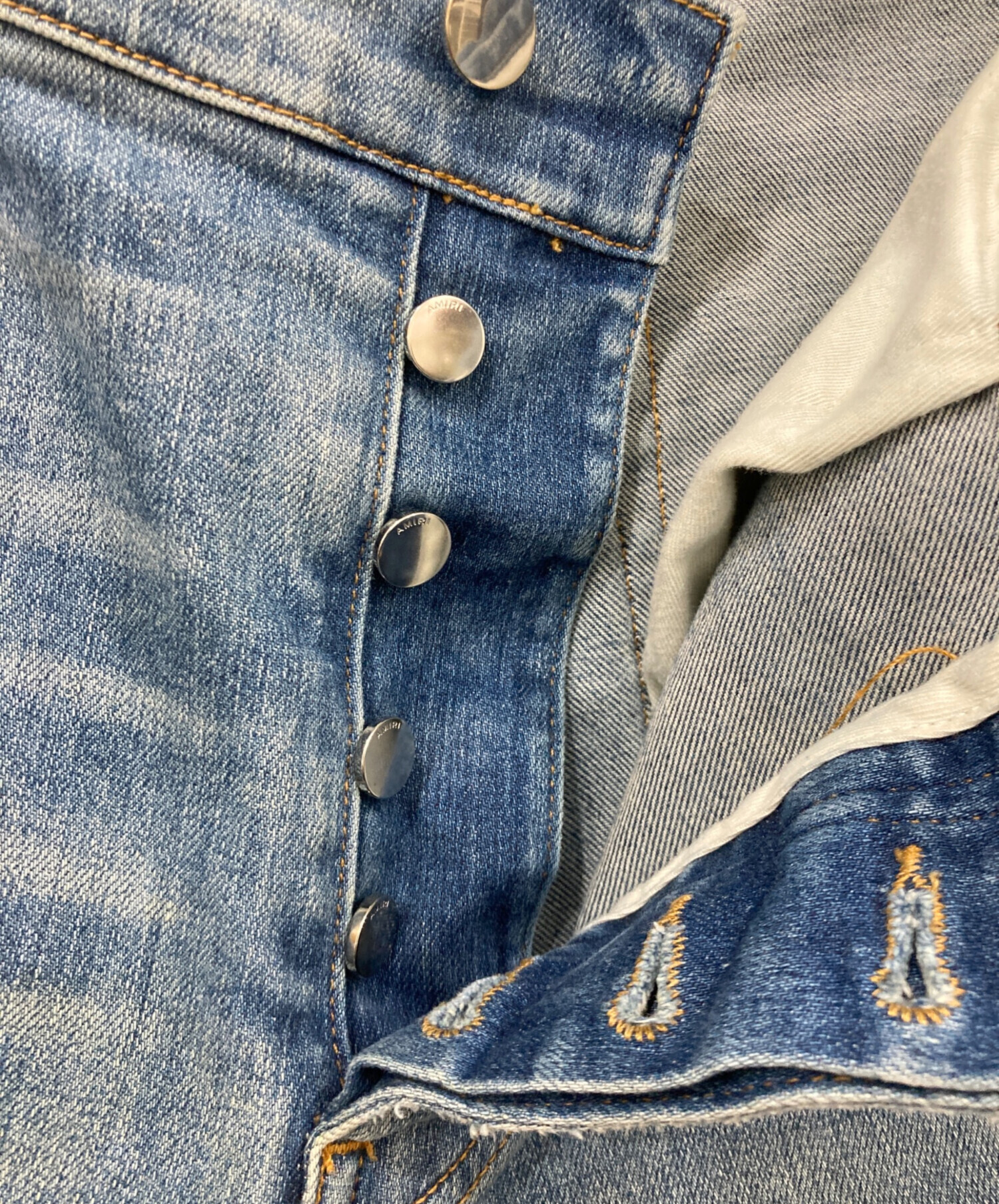 中古・古着通販】AMIRI (アミリ) ダメージデニムパンツ ブルー サイズ
