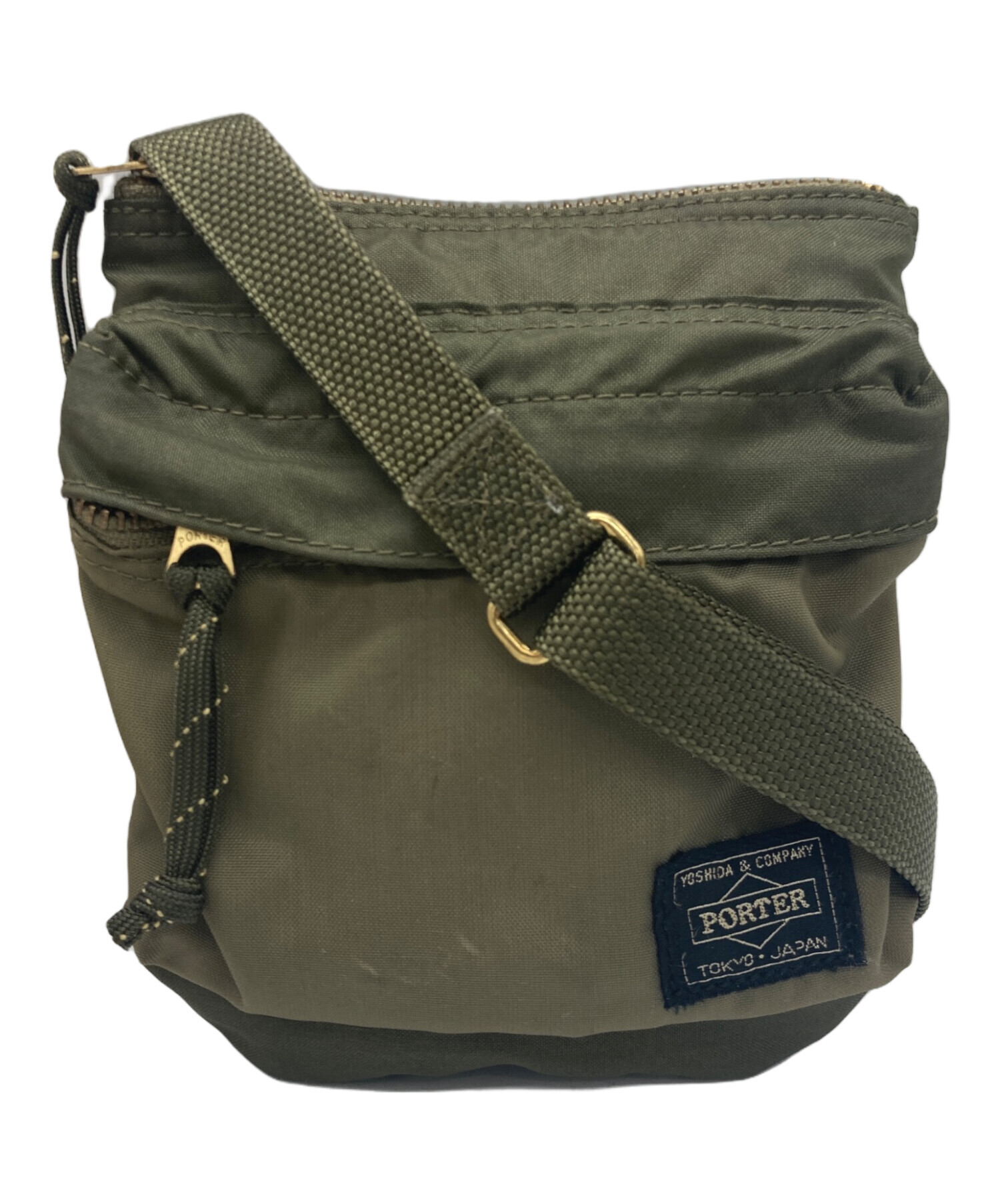 良品 PORTER ポーター ブリッジ ショルダーバッグ カーキ メンズ レディース 古着 中古 USED 中古・古着通販】PORTER (ポーター) FORCE SHOULDER BAG カーキ 未使用