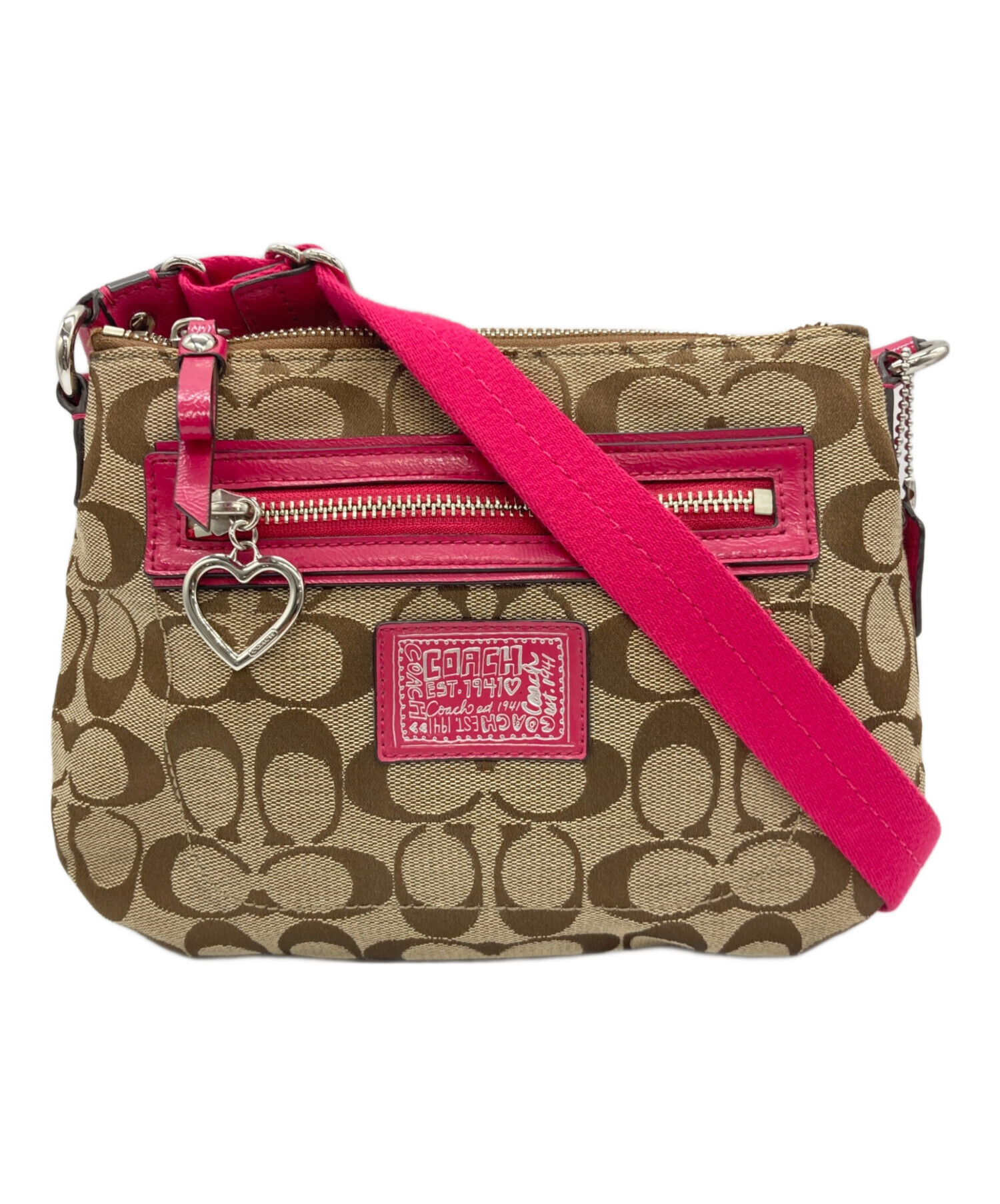 COACH ショルダーバッグ ブラウン/ピンクコーチ バッグ