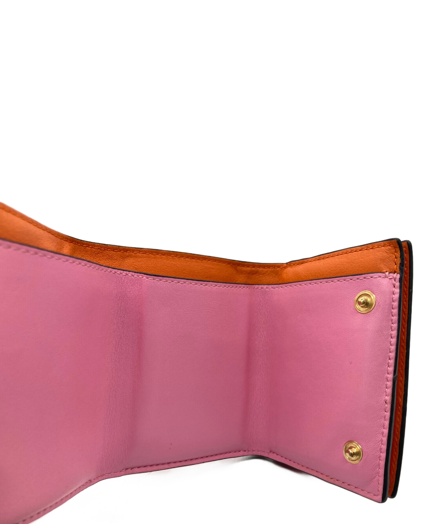 LOEWE　ロエベ　三つ折り財布　トライフォールド　ウォレット　ピンク×オレンジ 中古・古着通販】LOEWE (ロエベ) トライフォールドウォレット ピンク