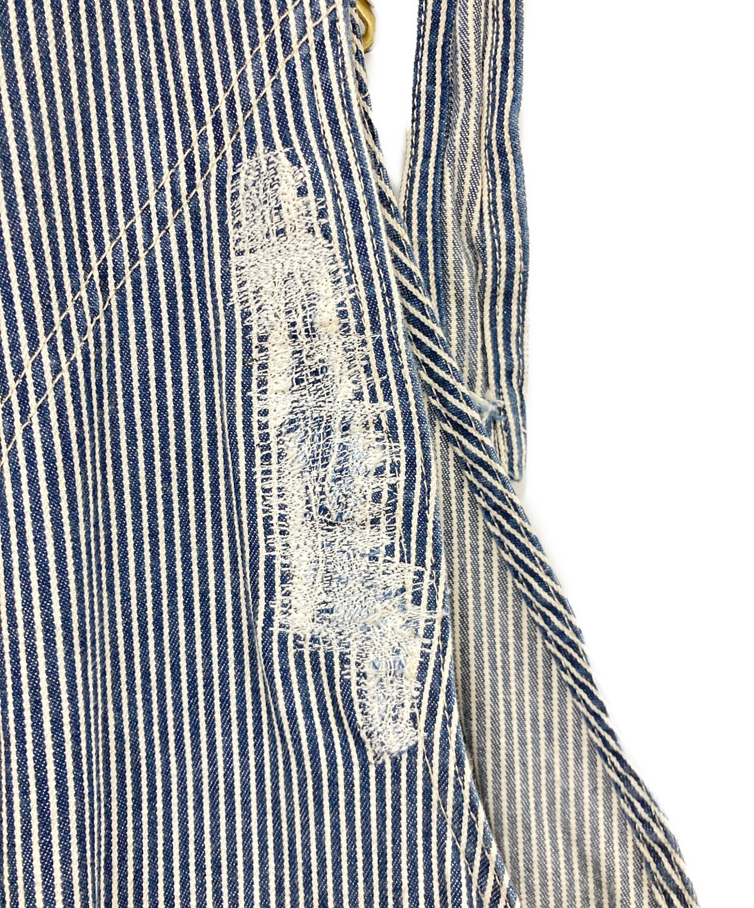 中古・古着通販】LEE (リー) ヒッコリーオーバーオール ホワイト