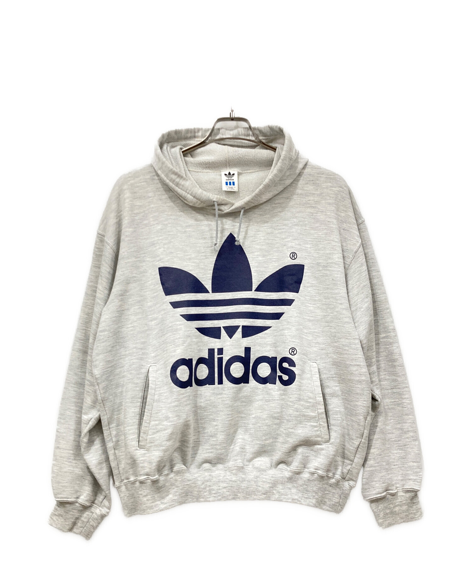 中古・古着通販】adidas (アディダス) プルオーバーパーカー グレー