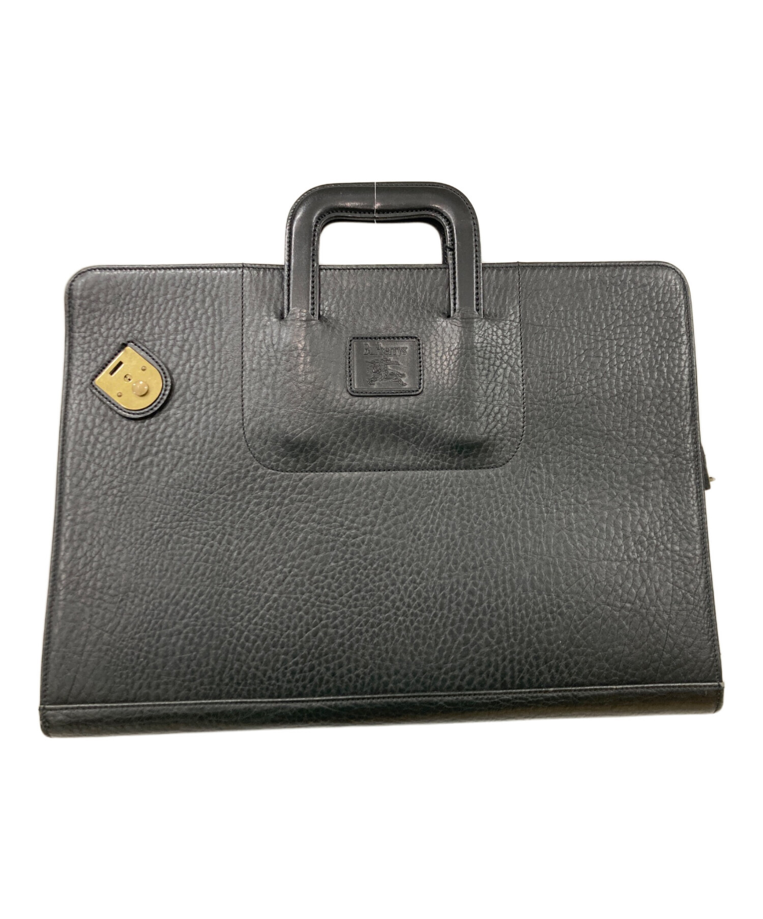 【タグ付】Burberrys バーバリー　レザー ブリーフ ヴィンテージ金具 中古・古着通販】Burberry's (バーバリー) ブリーフケース ブラック