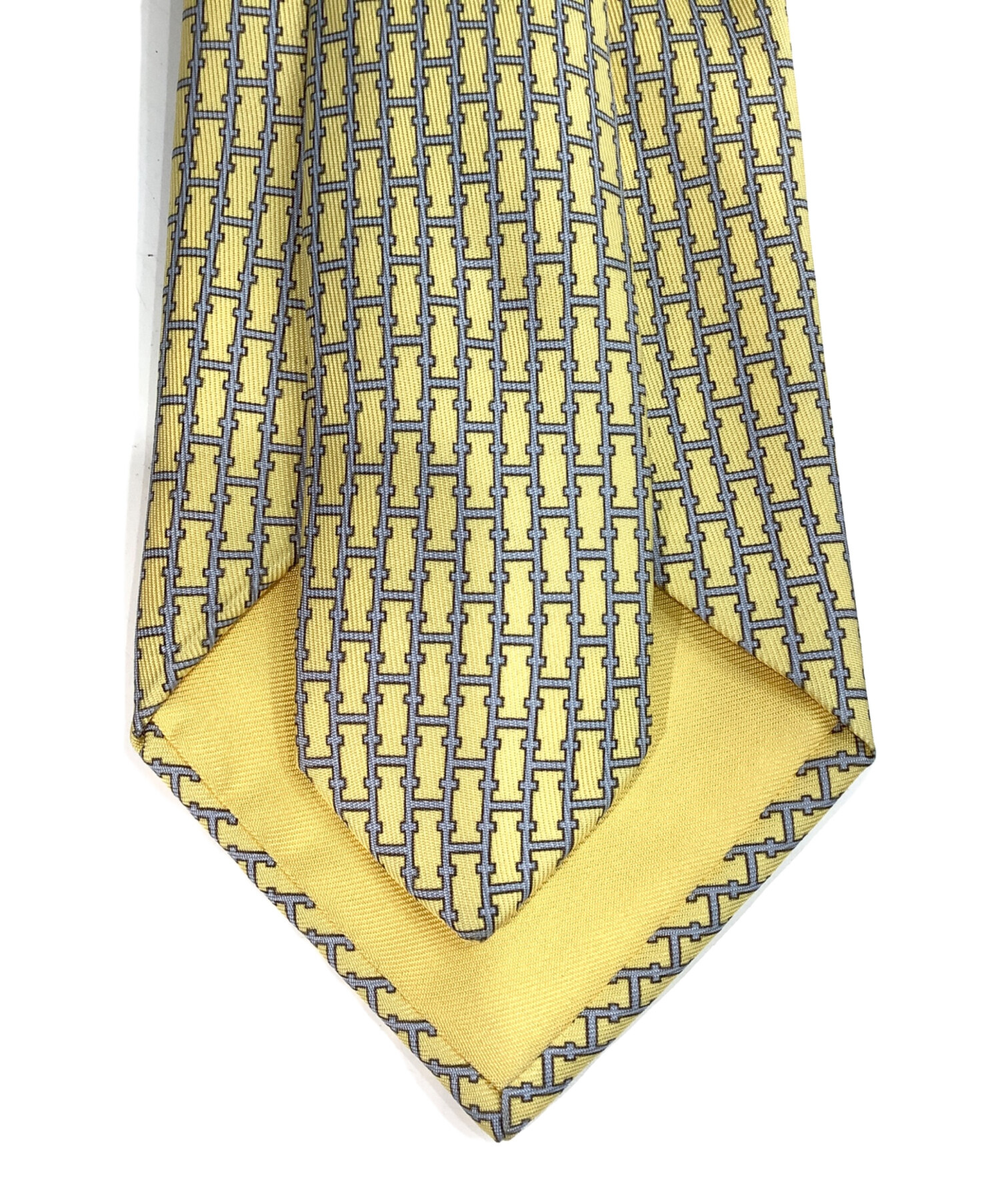 中古・古着通販】HERMES (エルメス) シルクネクタイ イエロー サイズ
