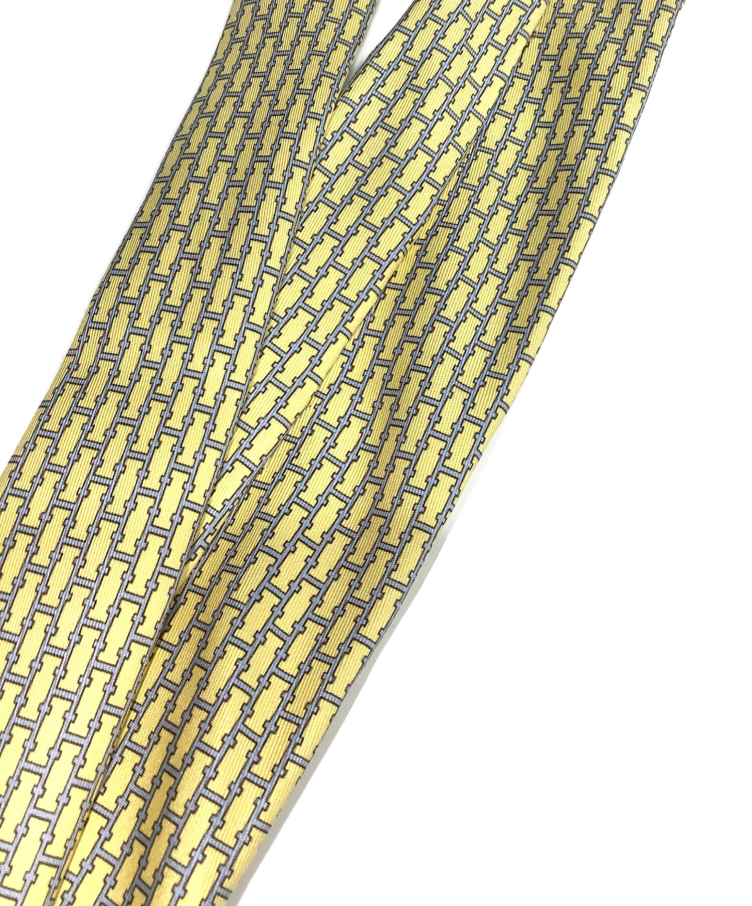 中古・古着通販】HERMES (エルメス) シルクネクタイ イエロー サイズ