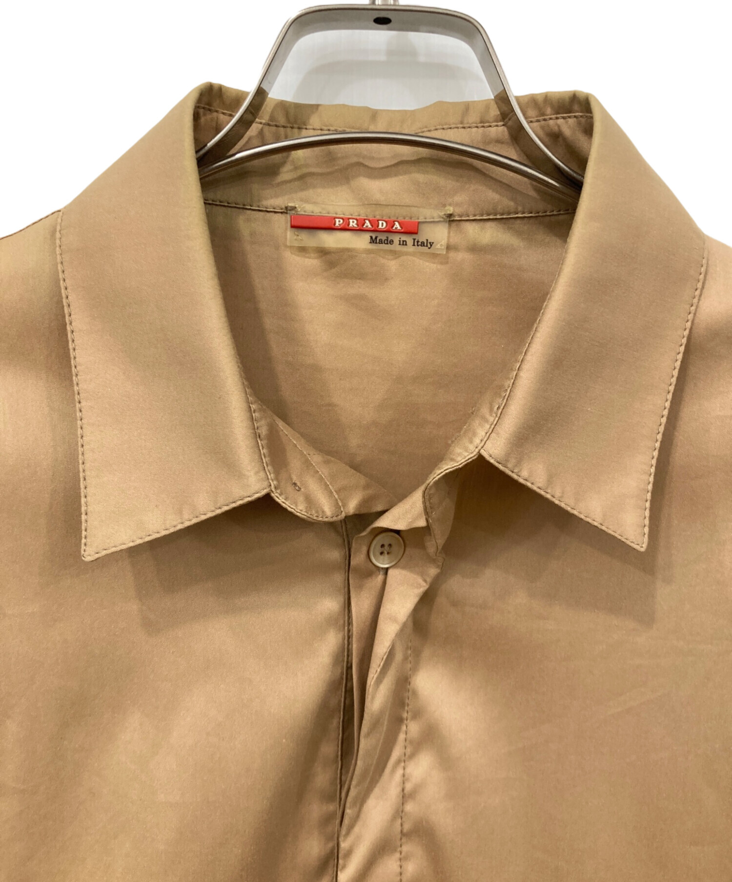 中古・古着通販】PRADA (プラダ) 半袖シャツ ブラウン サイズ:SIZE M