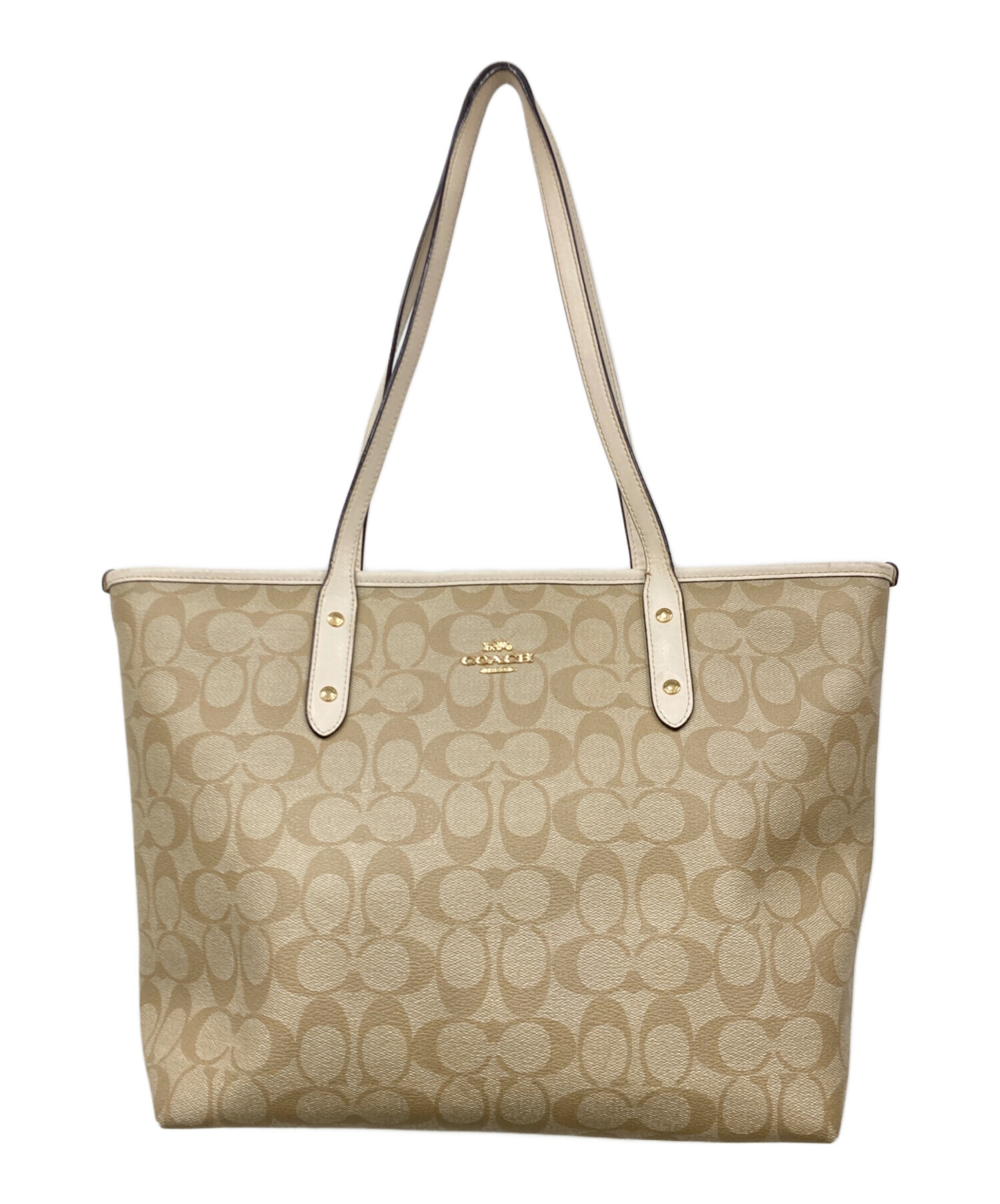 中古・古着通販】COACH (コーチ) トートバッグ ベージュ｜ブランド 