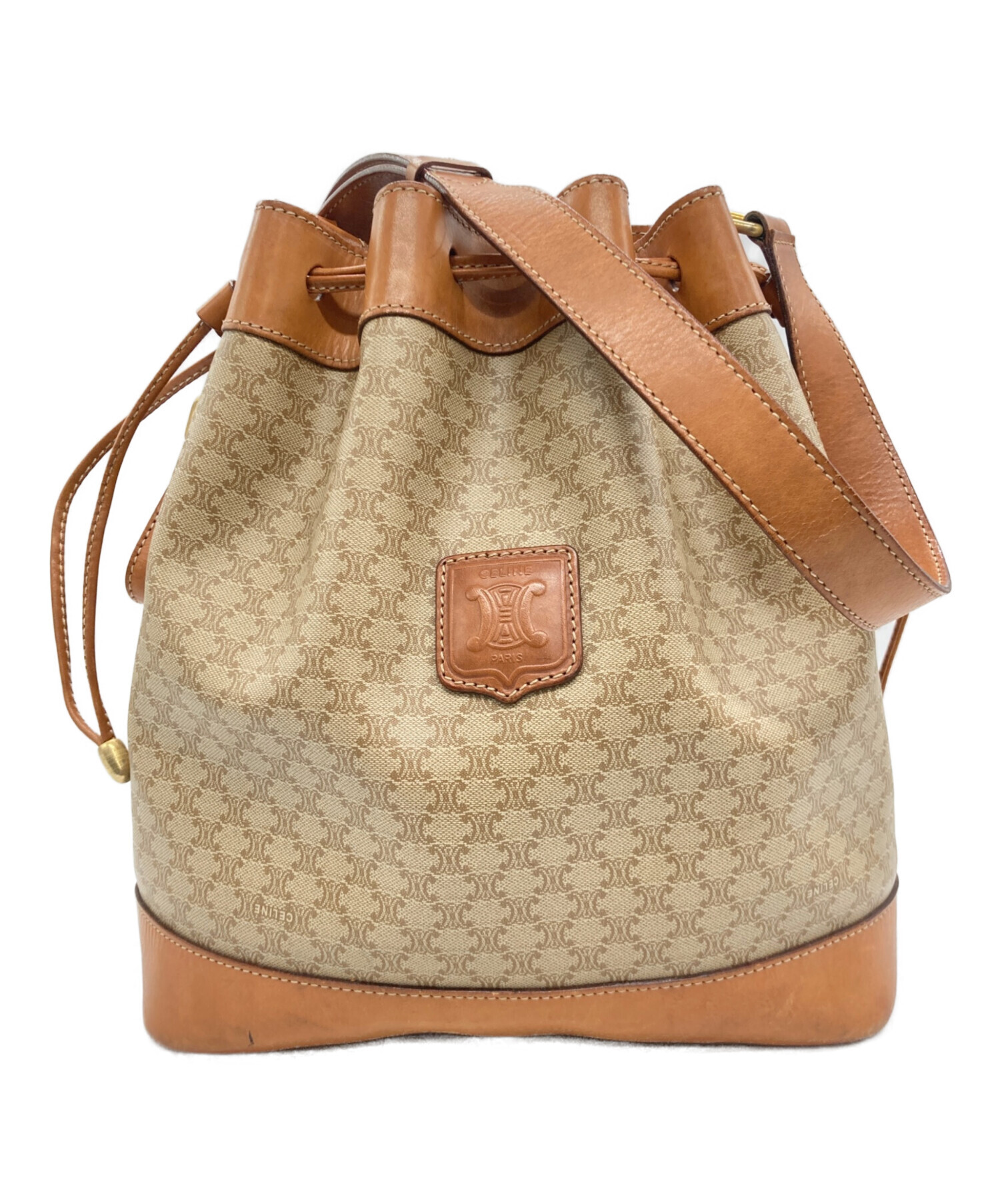 中古・古着通販】CELINE (セリーヌ) マカダム巾着ショルダーバッグ 