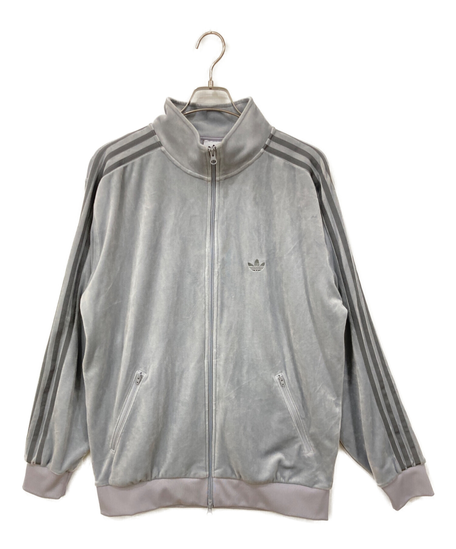 adidas ベロアトラックジャケット　グレー 中古・古着通販】adidas (アディダス) ベロアトラックジャケット