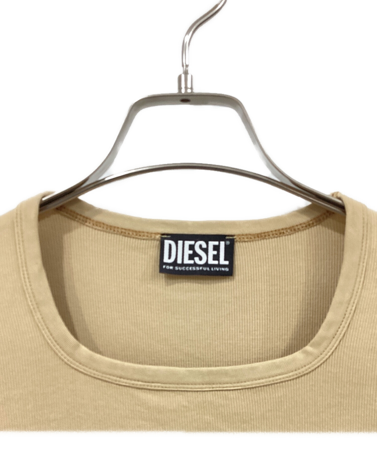 DIESEL ベージュ トップス 半袖 中古・古着通販】DIESEL (ディーゼル) 半袖カットソー ベージュ サイズ