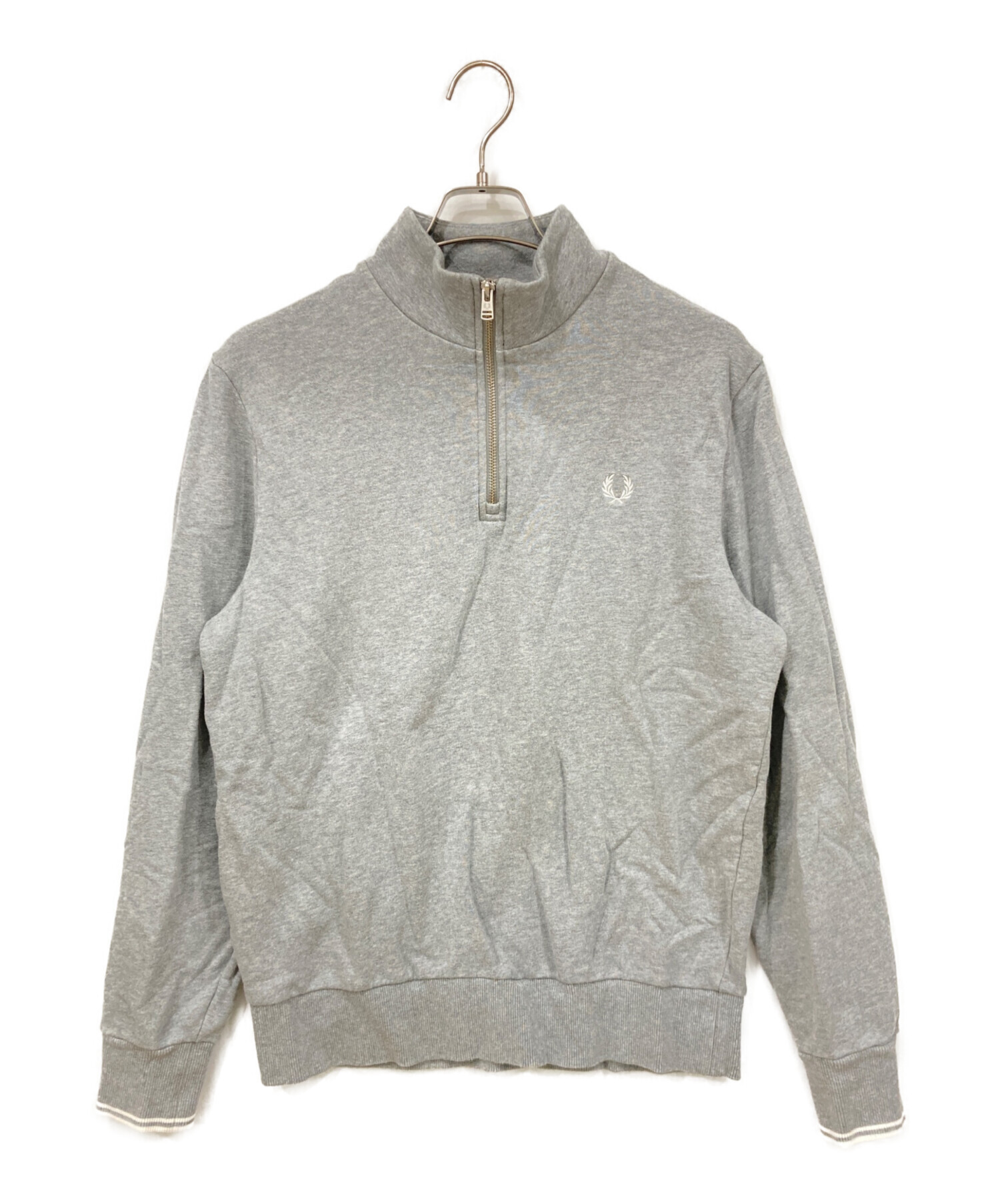 フレッドペリー ハーフジップ スウェット グレー　XL 中古・古着通販】FRED PERRY (フレッドペリー) ハーフジップスウェット
