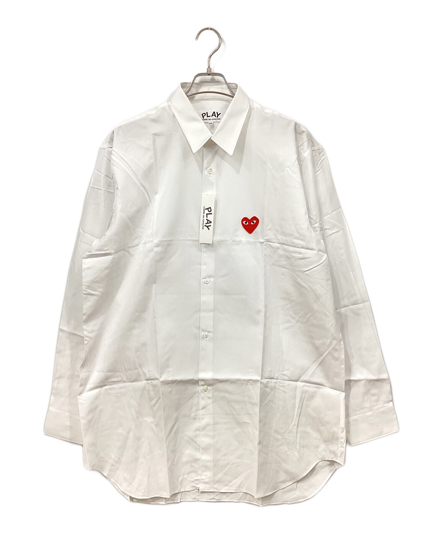 プレイ コムデギャルソン シャツ 長袖 ホワイト AZ-B002 051 S 中古・古着通販】PLAY COMME des GARCONS (プレイコムデギャルソン