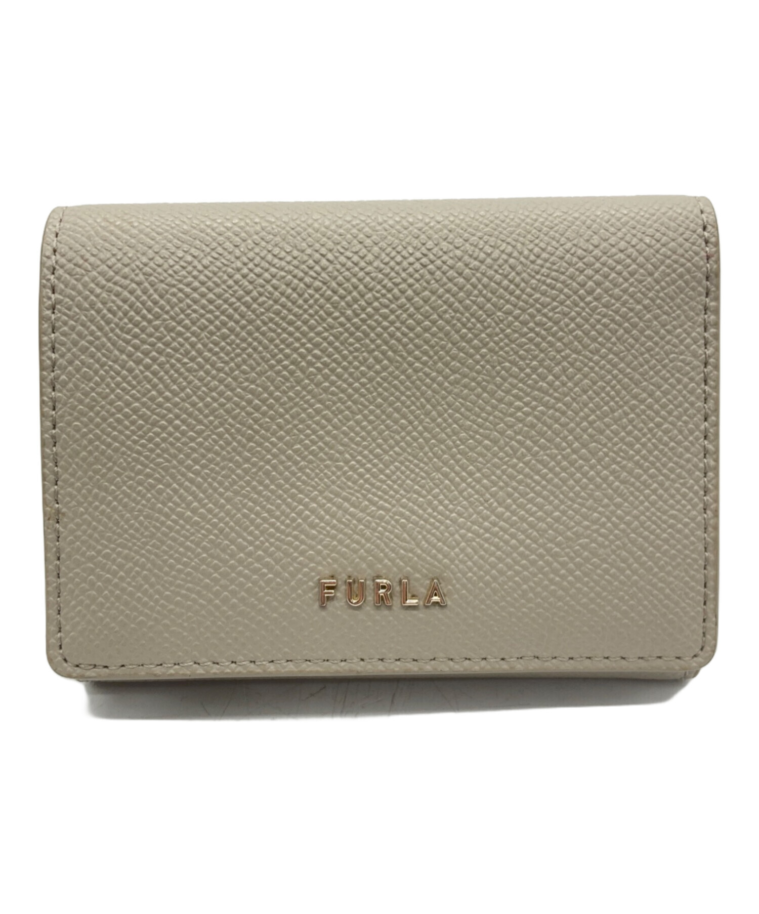 FURLA 三つ折り財布 グレージュ 箱付 未使用級 中古・古着通販】FURLA (フルラ) 3つ折り財布 グレージュ｜ブランド